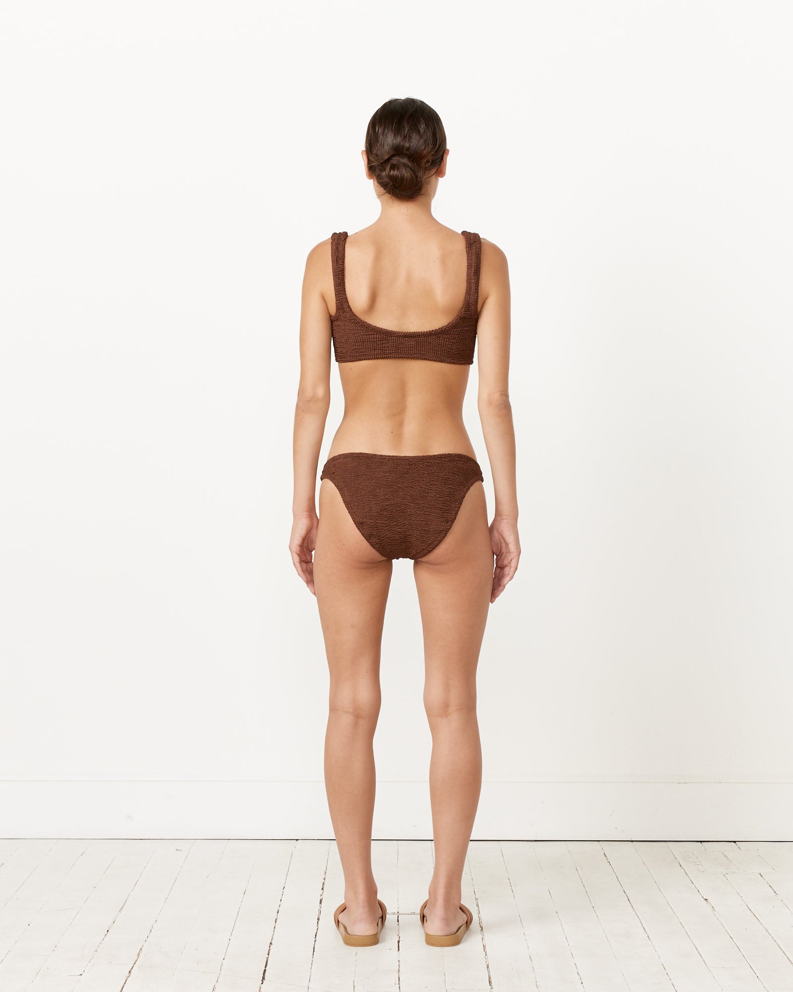 Hallie Bikini in Metallic Chocolate