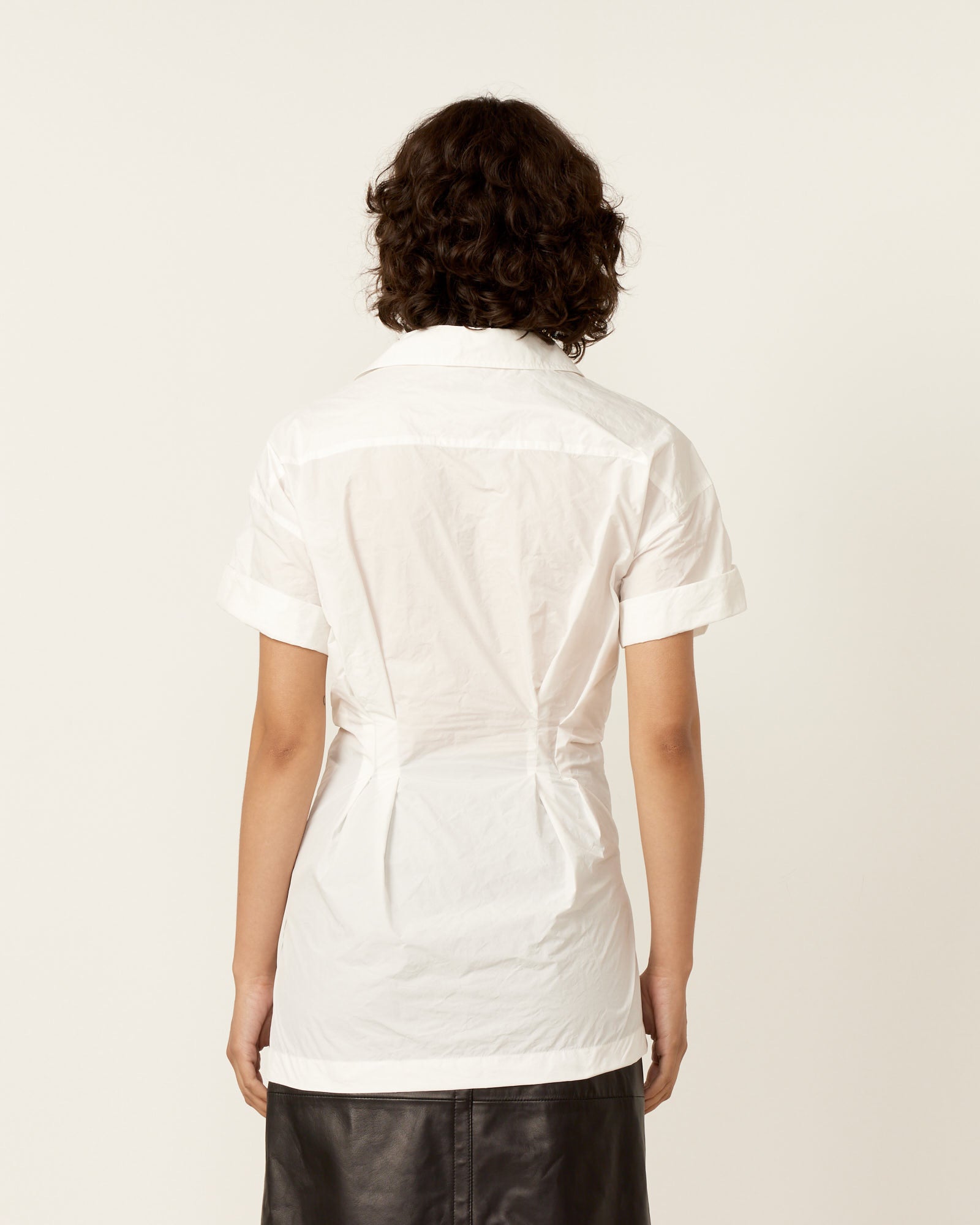 Click Drape Lace Up Shirt - White / 38 (259051)