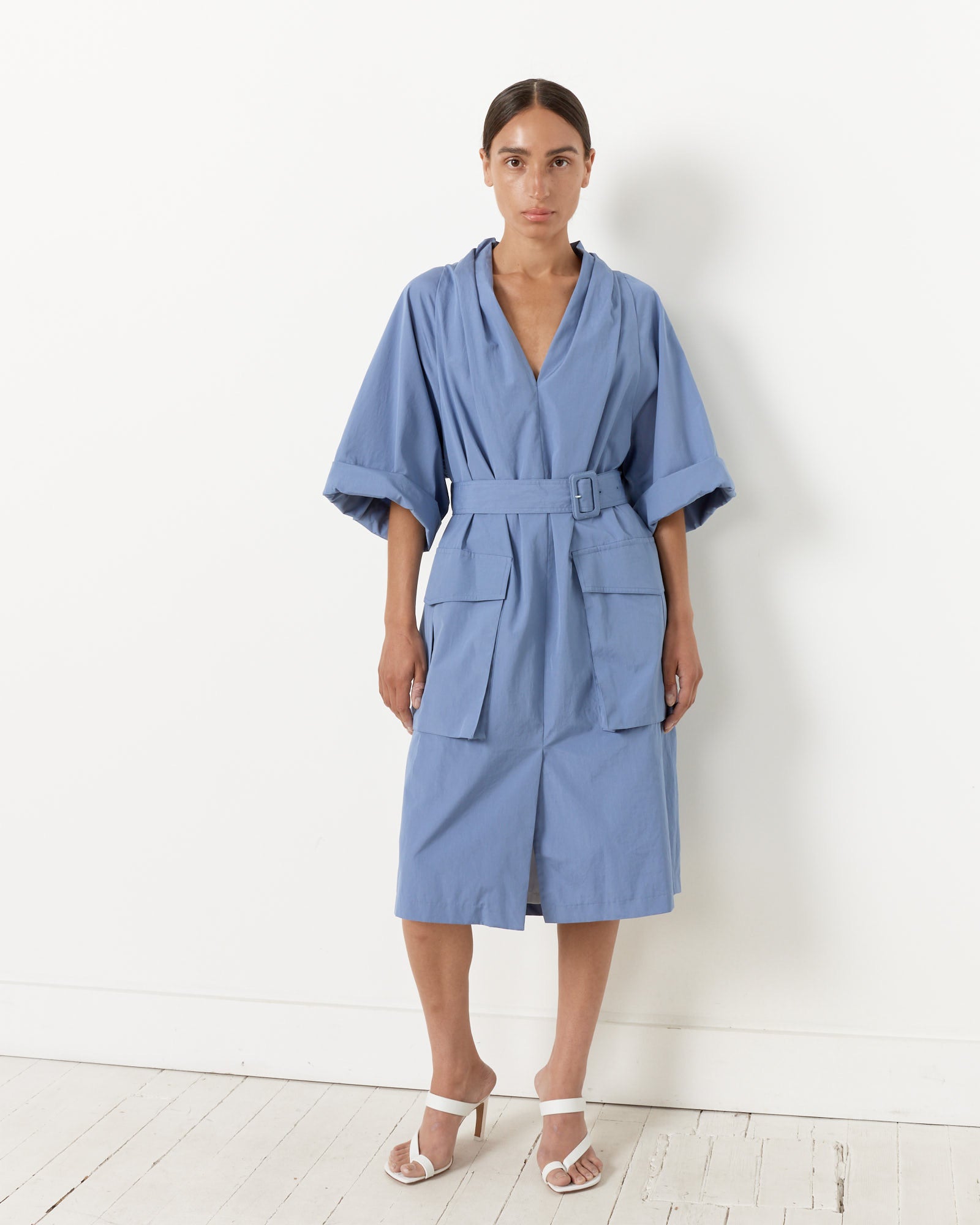 Debrasa Belted Cargo Dress - Blue / 36 (259116)