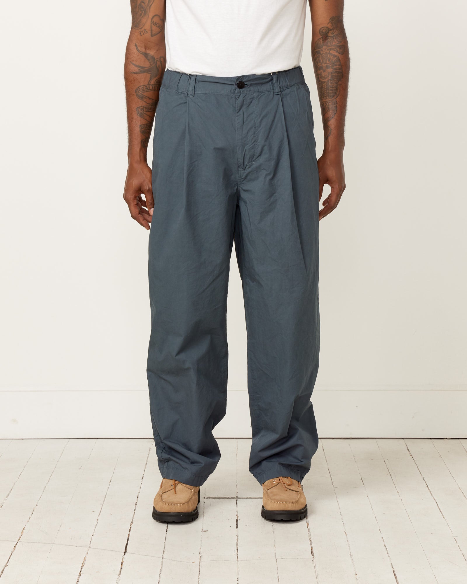 Still By Hand Deep Tuck Pants Teal Blue - Teal Blue / 2 (259462)