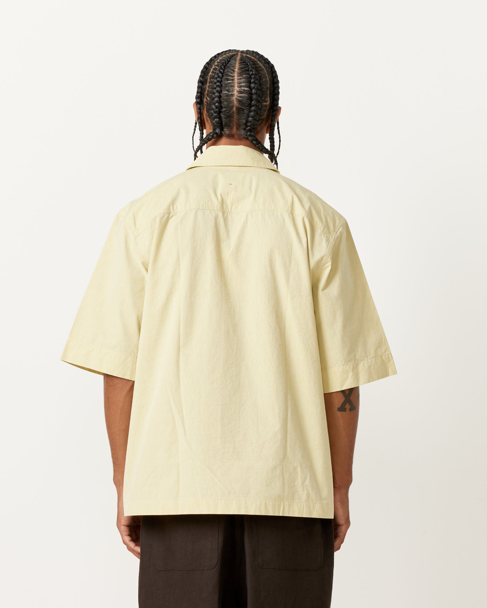 MHL S/S Flap Pocket Shirt Pale Yellow - Pale Yellow / L (259552)