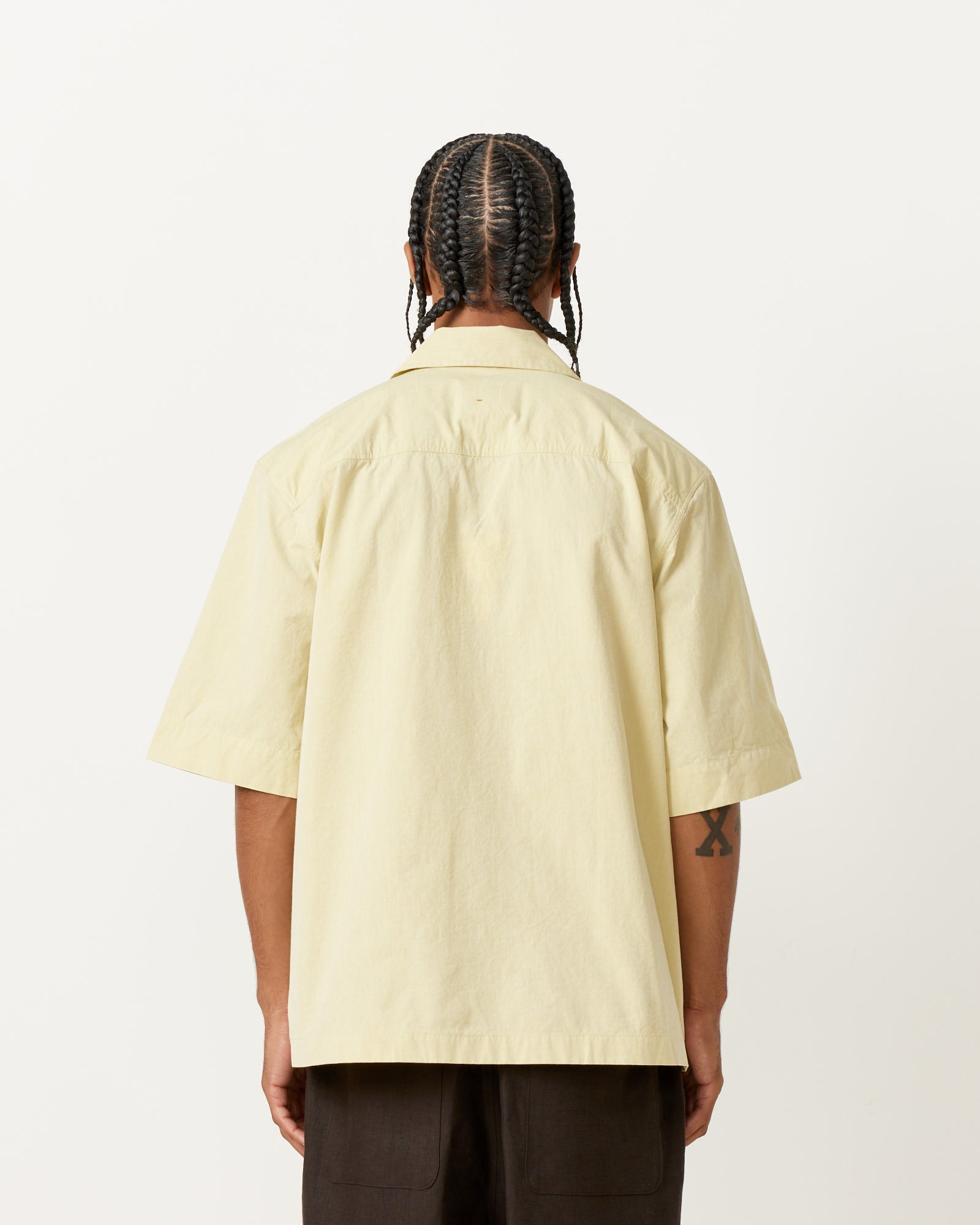 MHL S/S Flap Pocket Shirt Pale Yellow - Pale Yellow / L (259552)