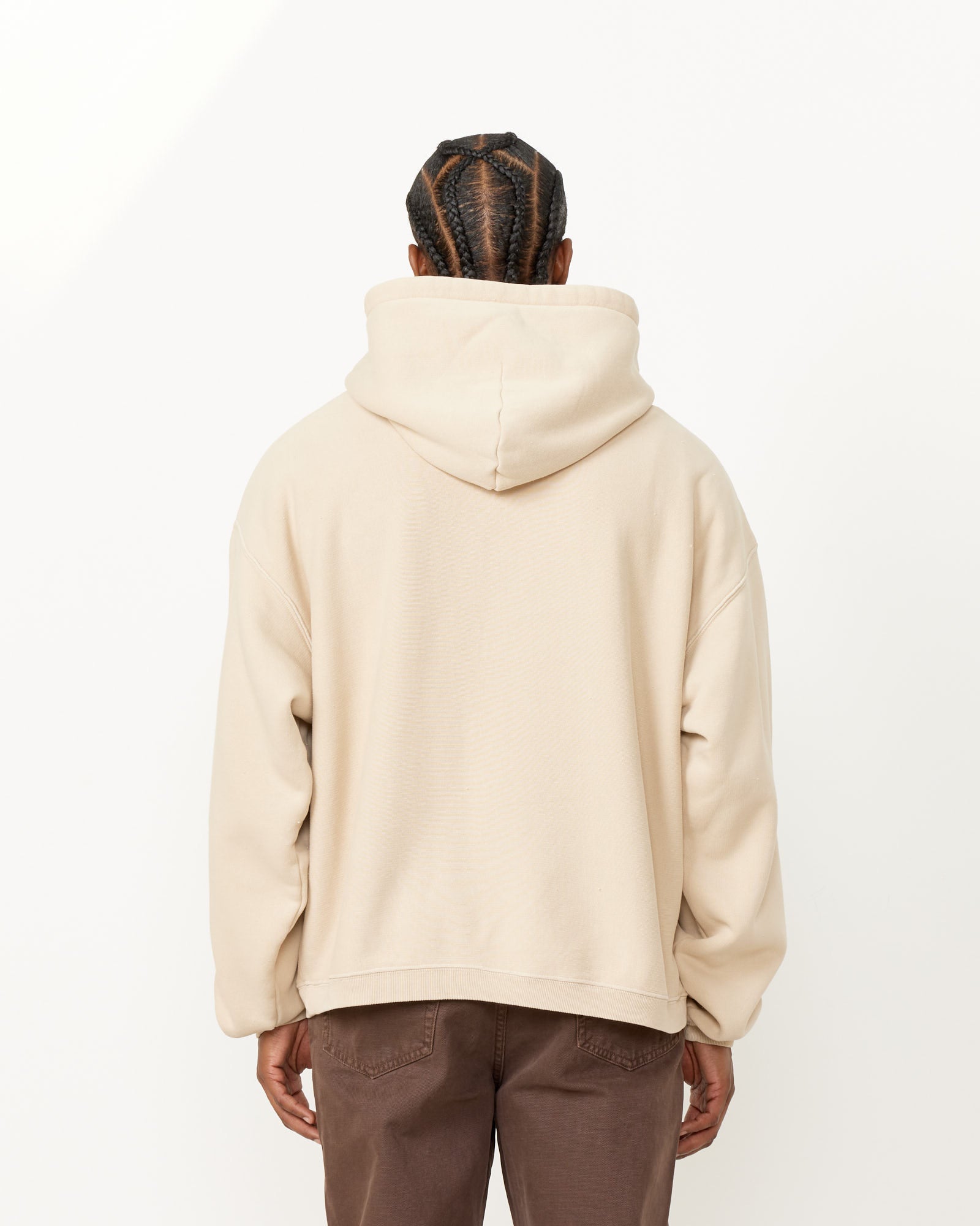 Embroidered Relaxed Hoodie in Sand