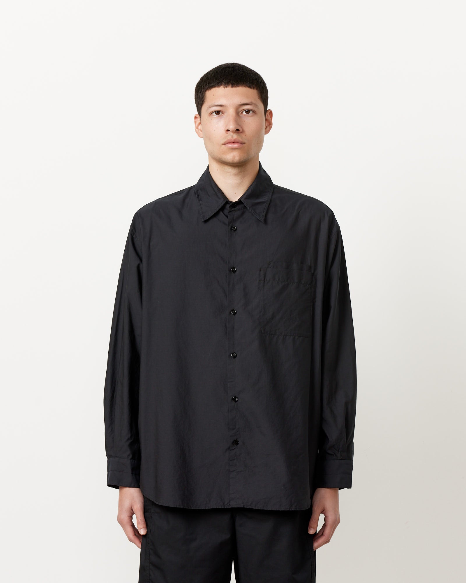 Lemaire Double Pocket L/S Shirt Black - Black / M (259777)