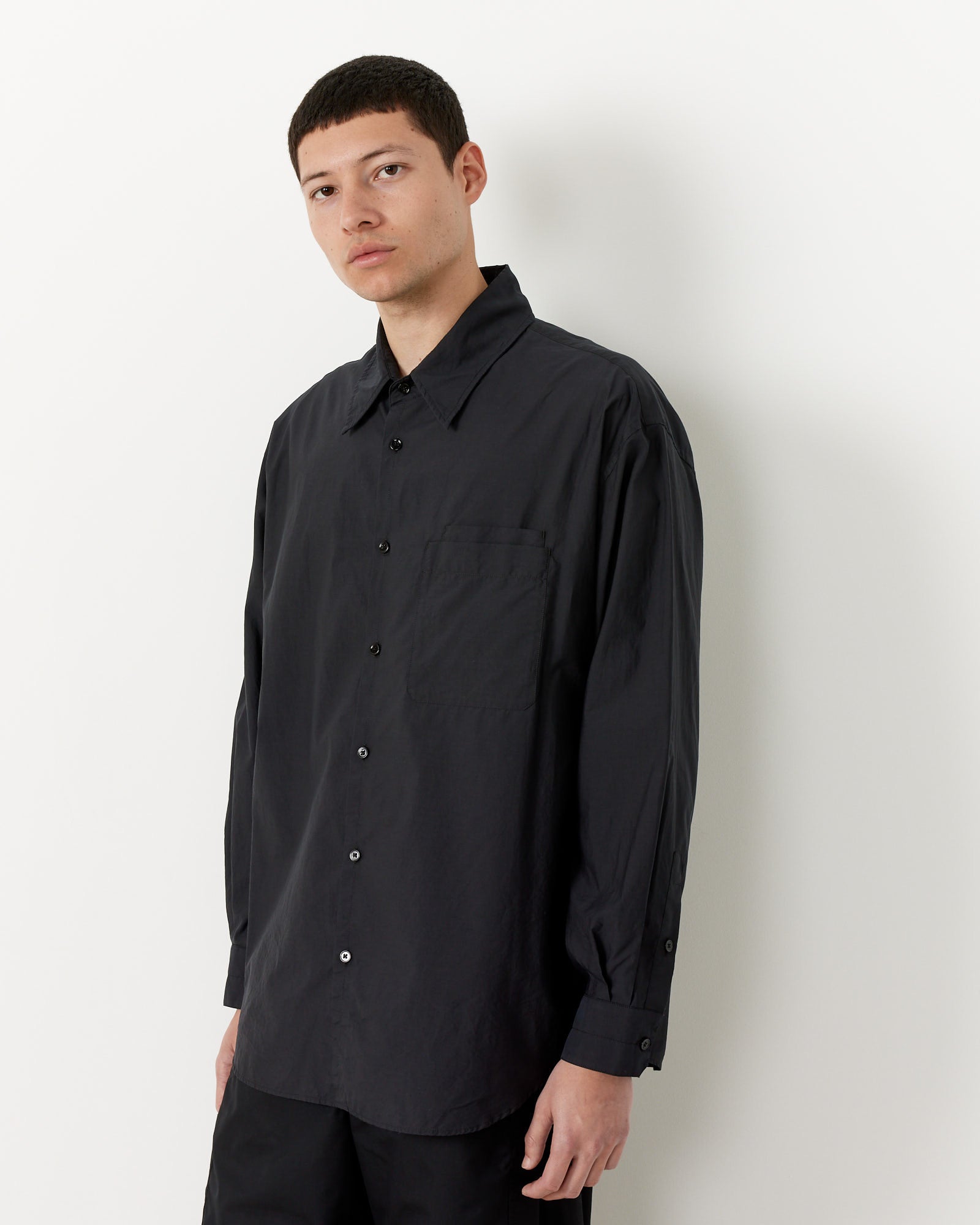 Lemaire Double Pocket L/S Shirt Black - Black / M (259777)