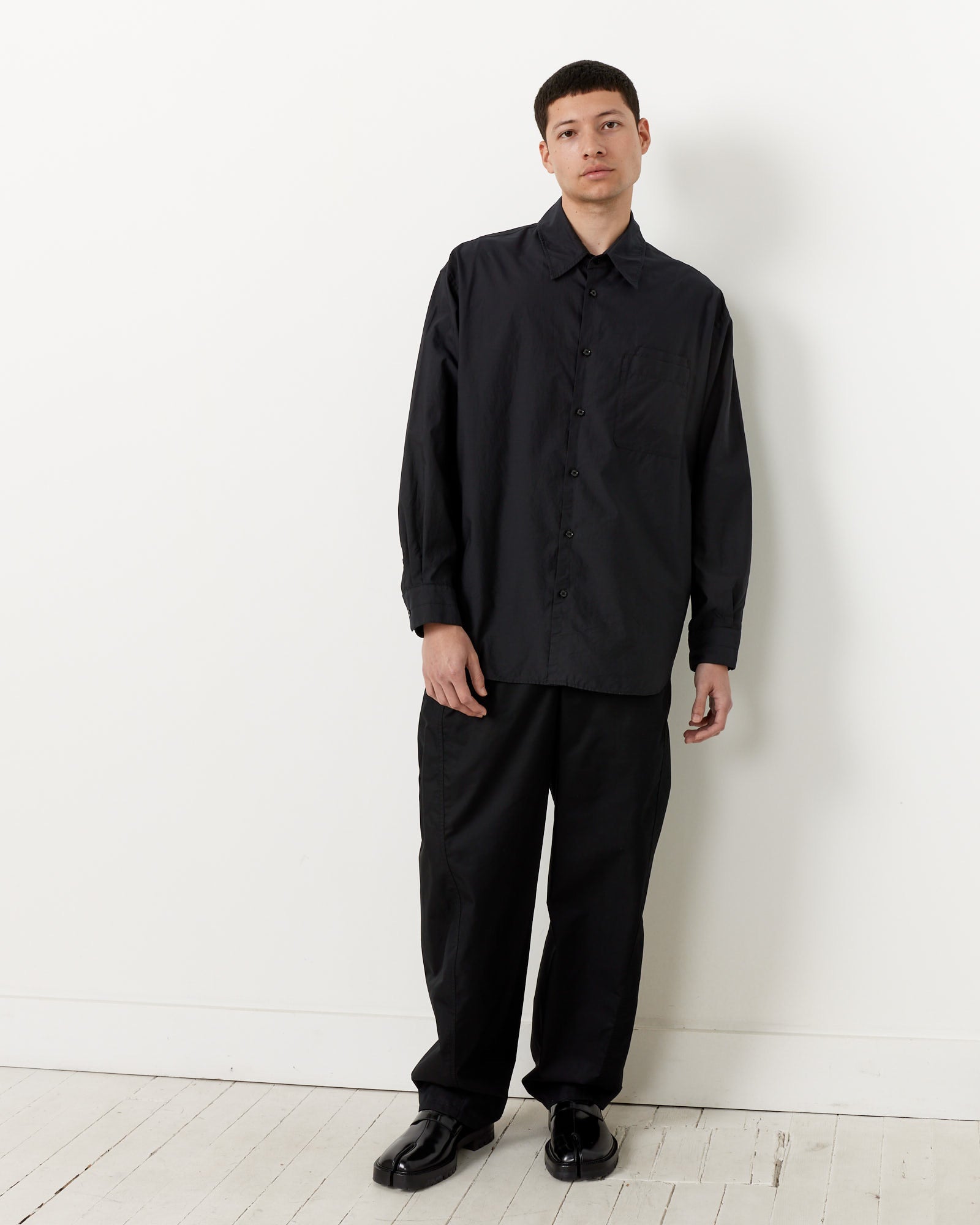 Lemaire Double Pocket L/S Shirt Black - Black / M (259777)