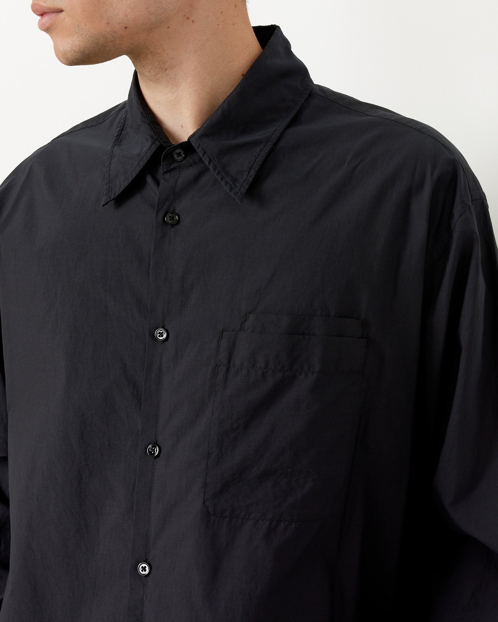 Lemaire Double Pocket L/S Shirt Black - Black / M (259777)