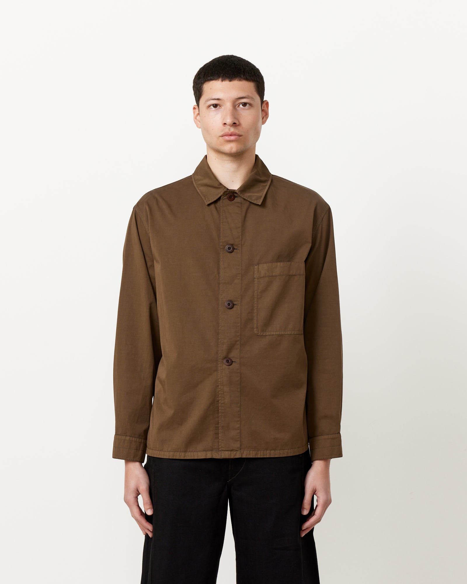 Lemaire  L/S Pyjama Shirt Dark Tobacco - Dark Tobacco / 48 (259781)