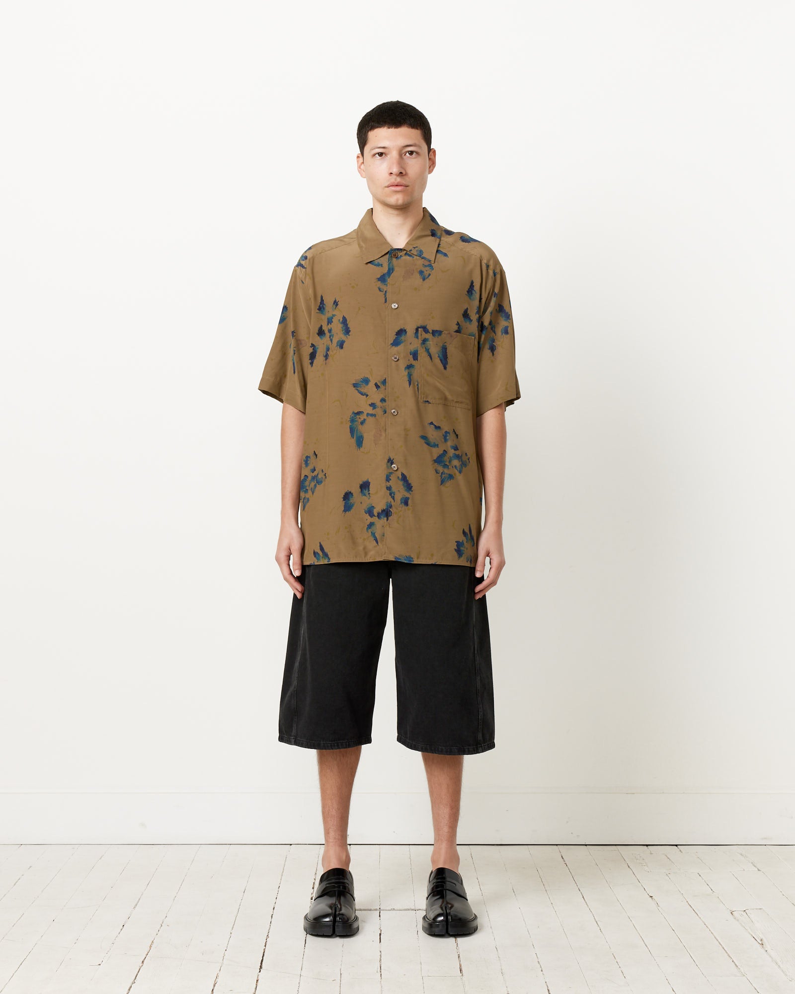 Lemaire Summer Shirt Khaki/Ink - Khaki/Ink / M (259785)