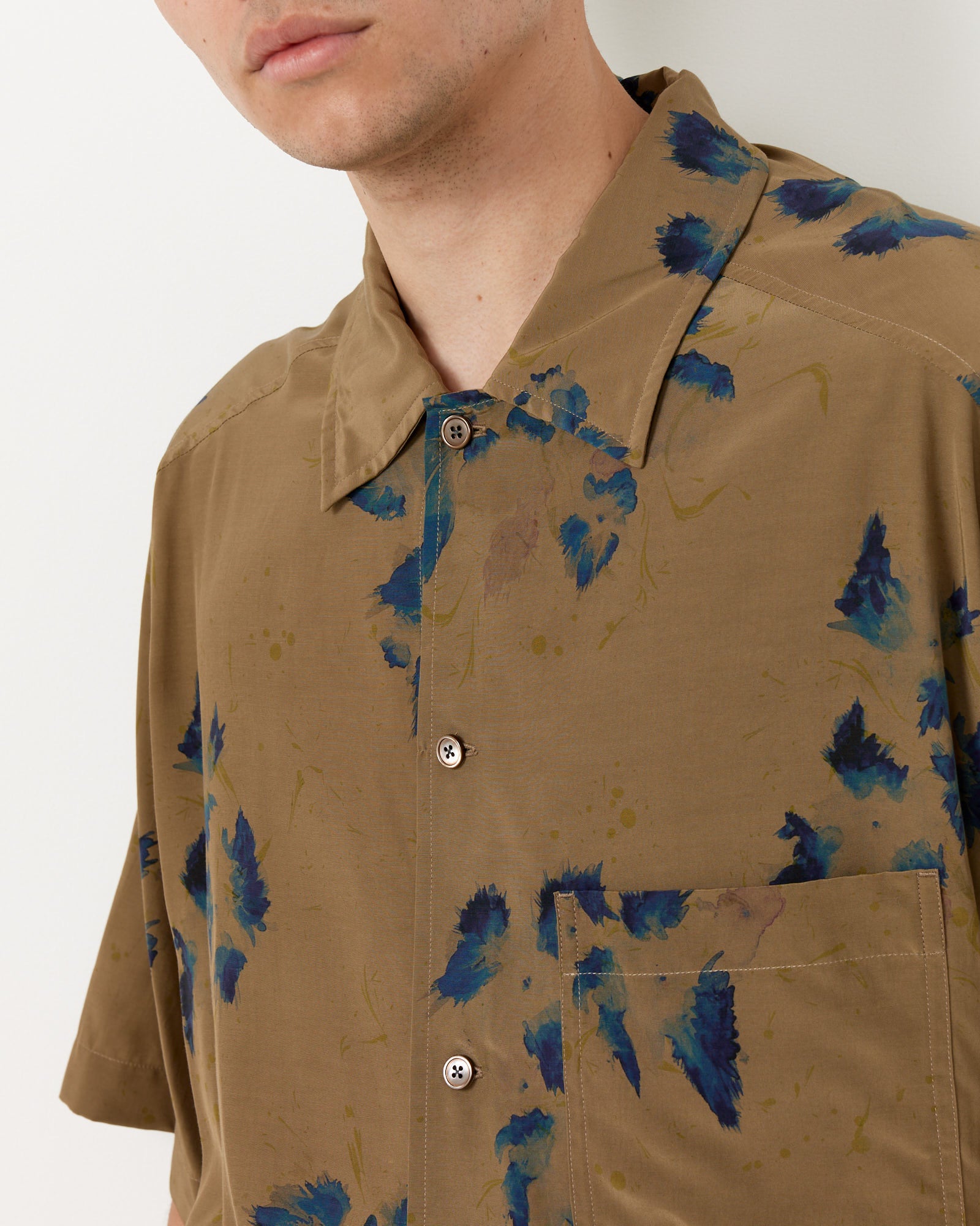 Lemaire Summer Shirt Khaki/Ink - Khaki/Ink / M (259785)