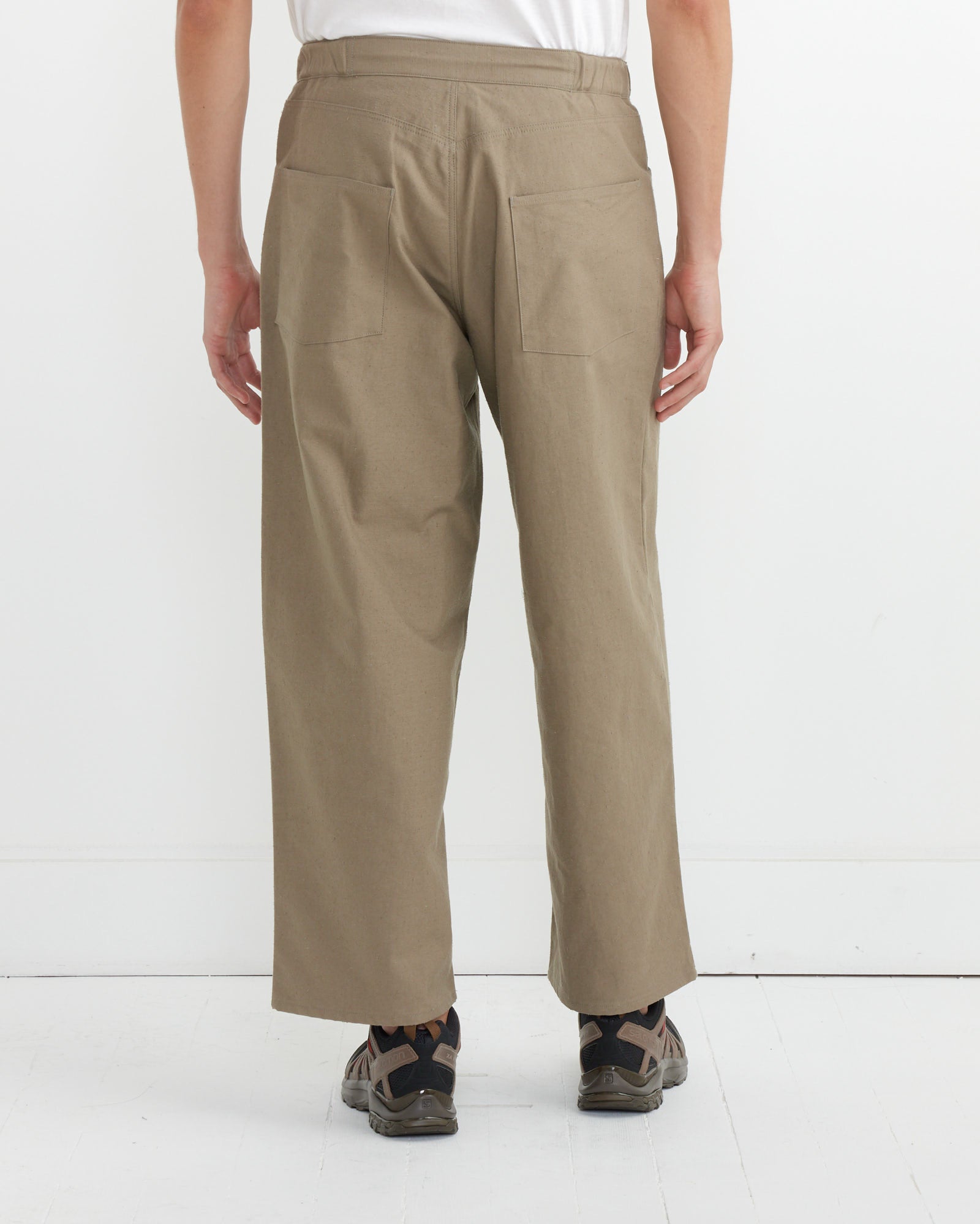 Back Nep Baggy Trousers in Sepia