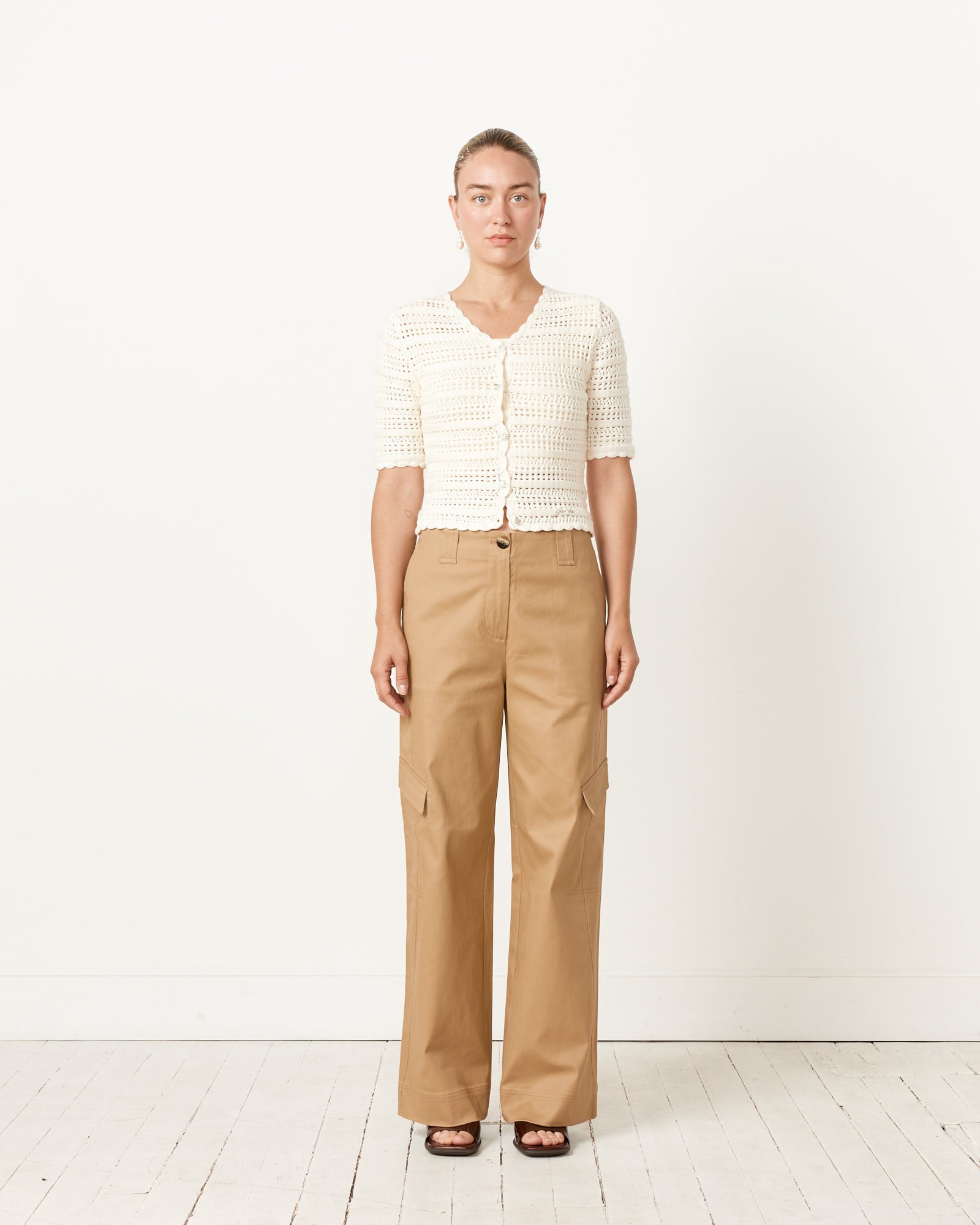 Herringbone Mid Waist Pant in Tiger's Eye