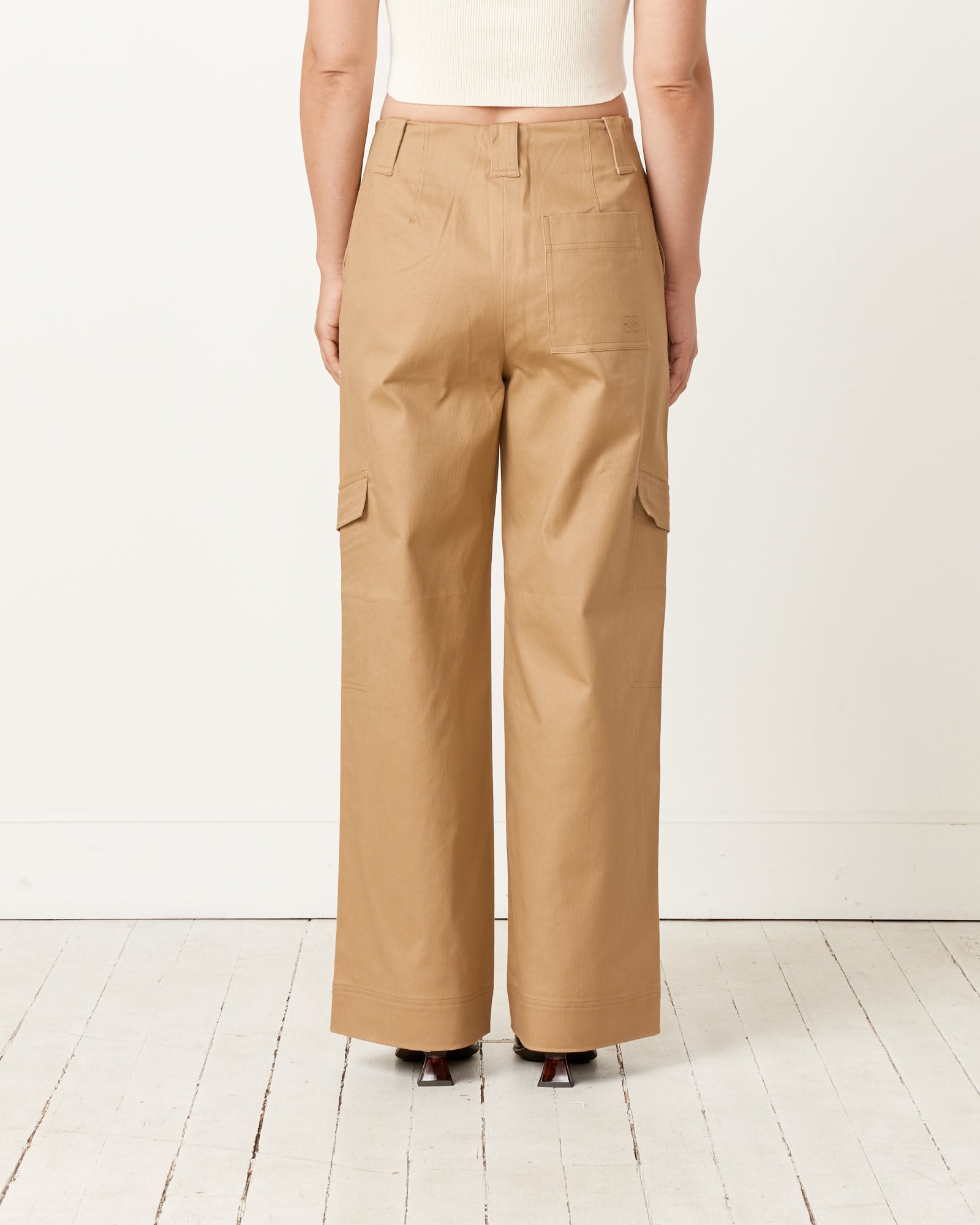 Herringbone Mid Waist Pant in Tiger's Eye