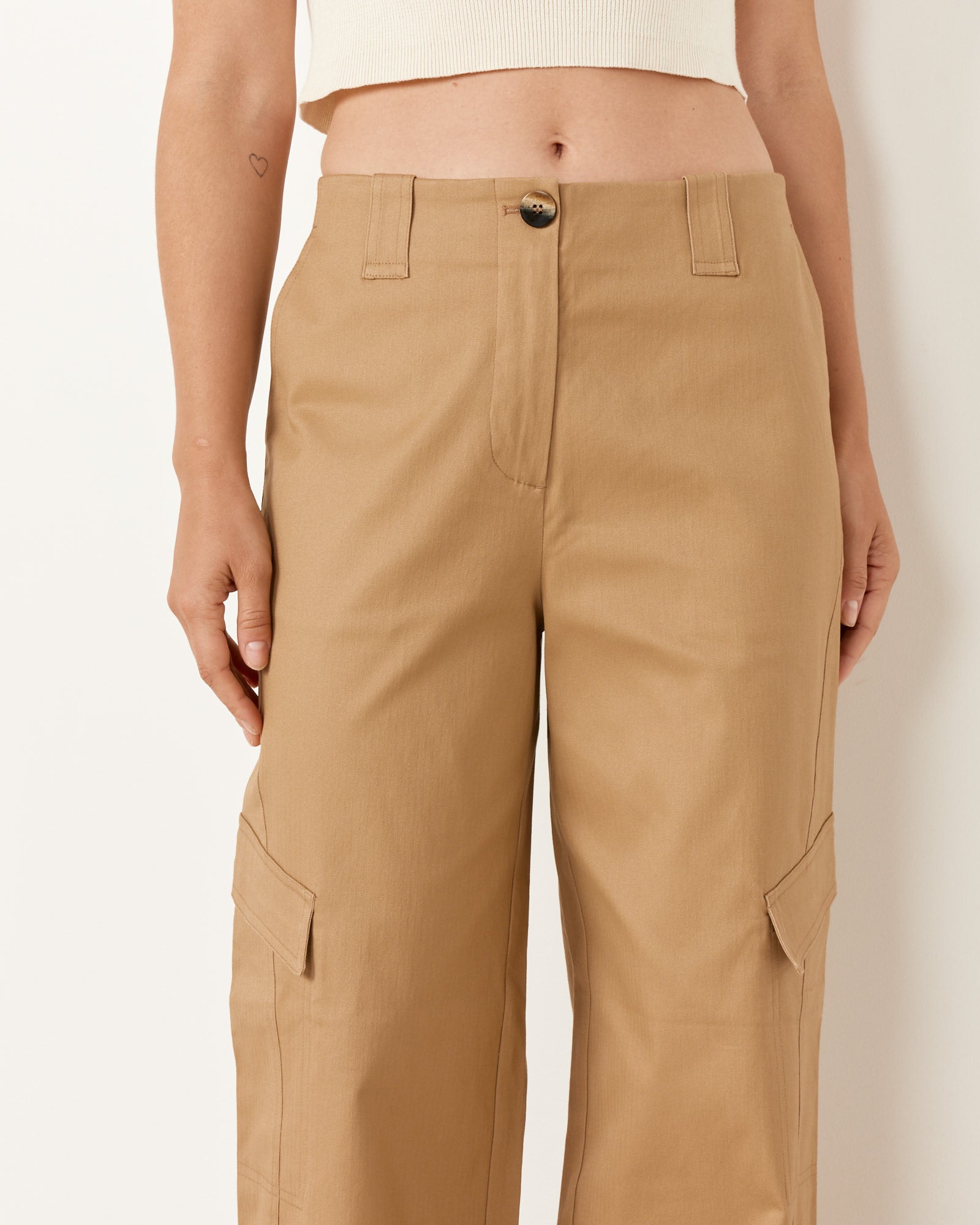 Herringbone Mid Waist Pant in Tiger's Eye