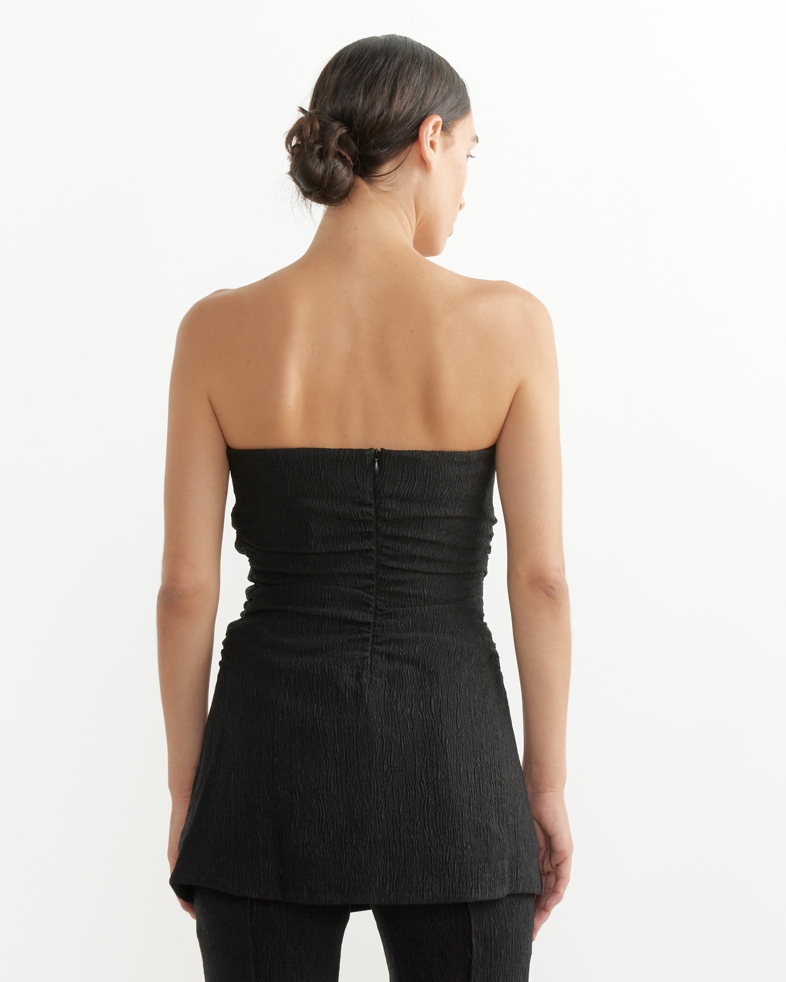 Ganni Crepe Strapless Top Black - Black / 34 (260603)