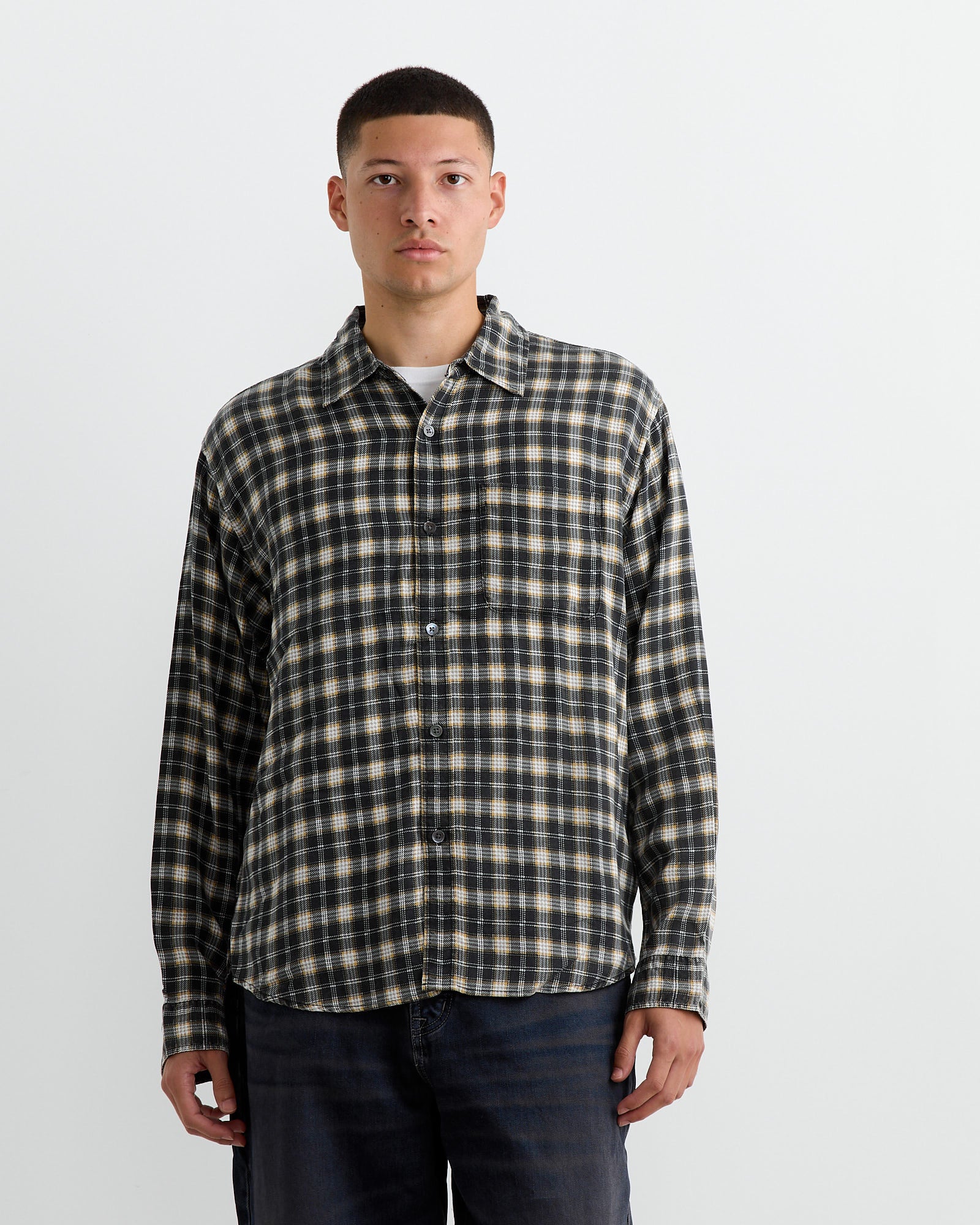 Matthew Plaid Shirt in Black