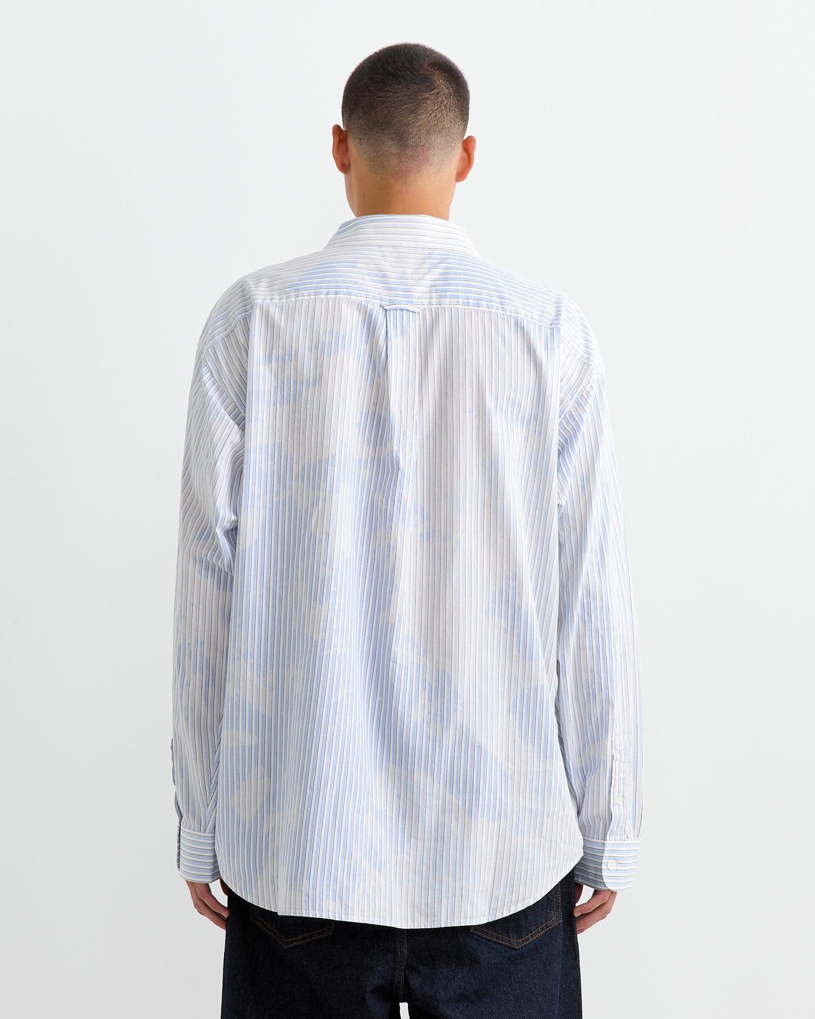 Stussy L/S Bleached Shirt Blue - Blue / L (260765)