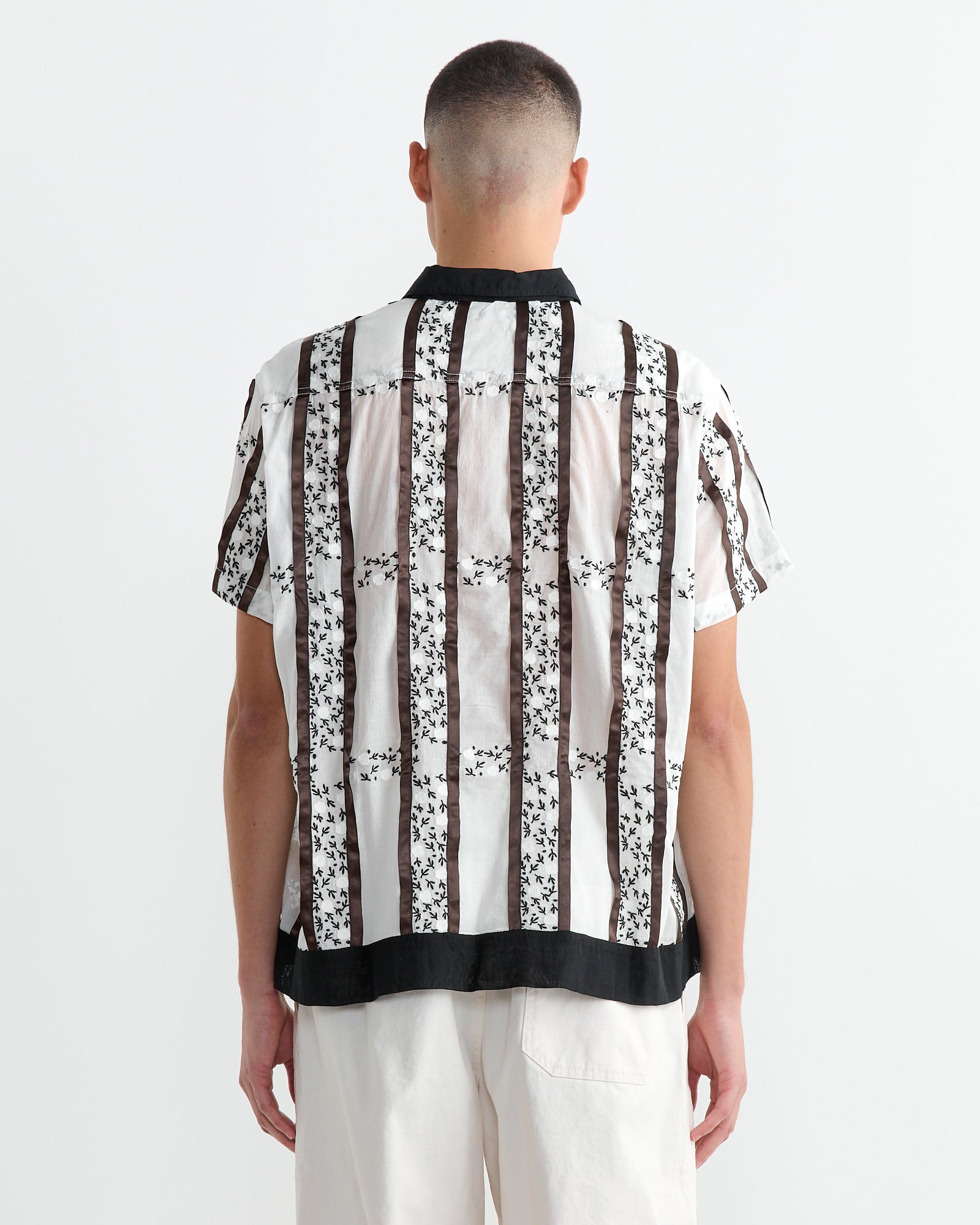 Bode Lattice Spring S/S Shirt White/Black - White/Black / XL (260891)