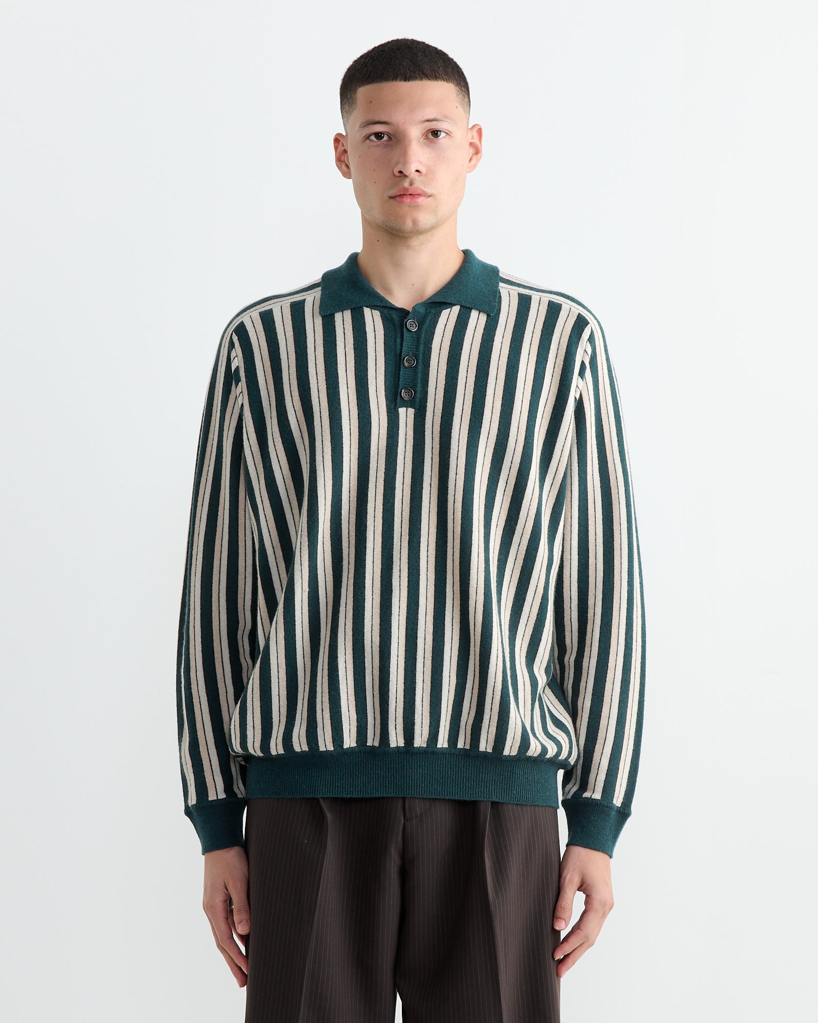 Hogan Stripe Polo in Green Multi