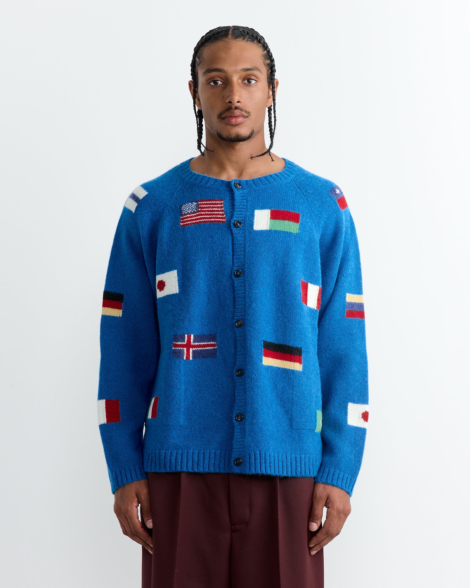 Bode Round The World Cardigan Blue - Blue / XL (260904)