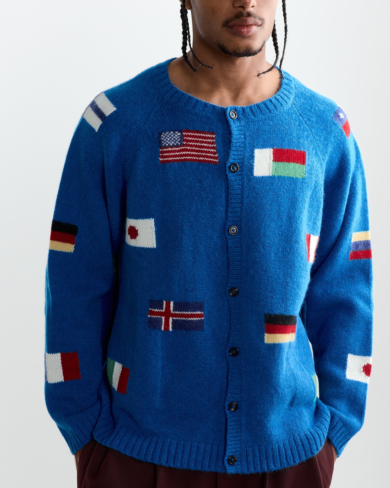 Bode Round The World Cardigan Blue - Blue / XL (260904)