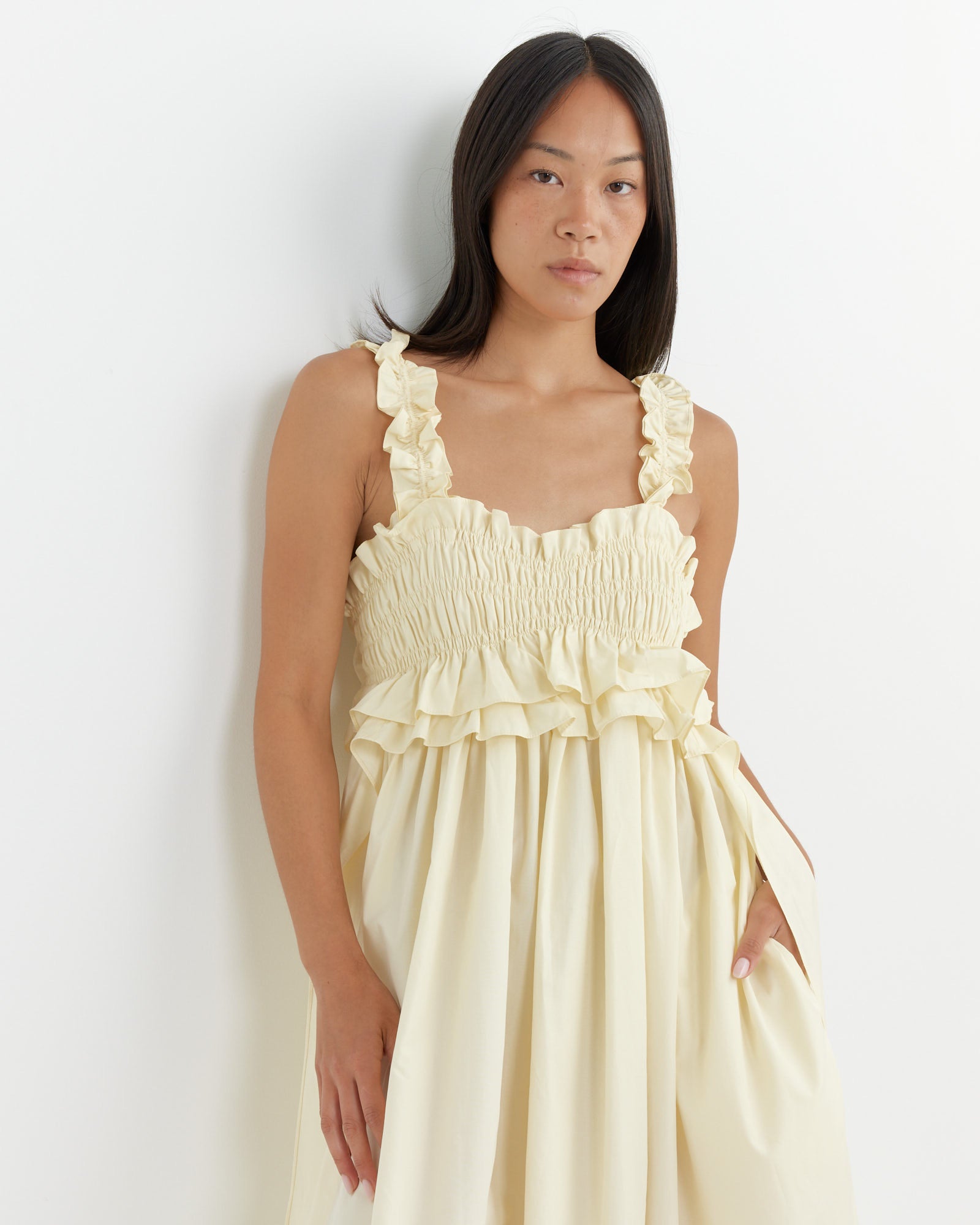 Giovanna Dress in Soft Yellow