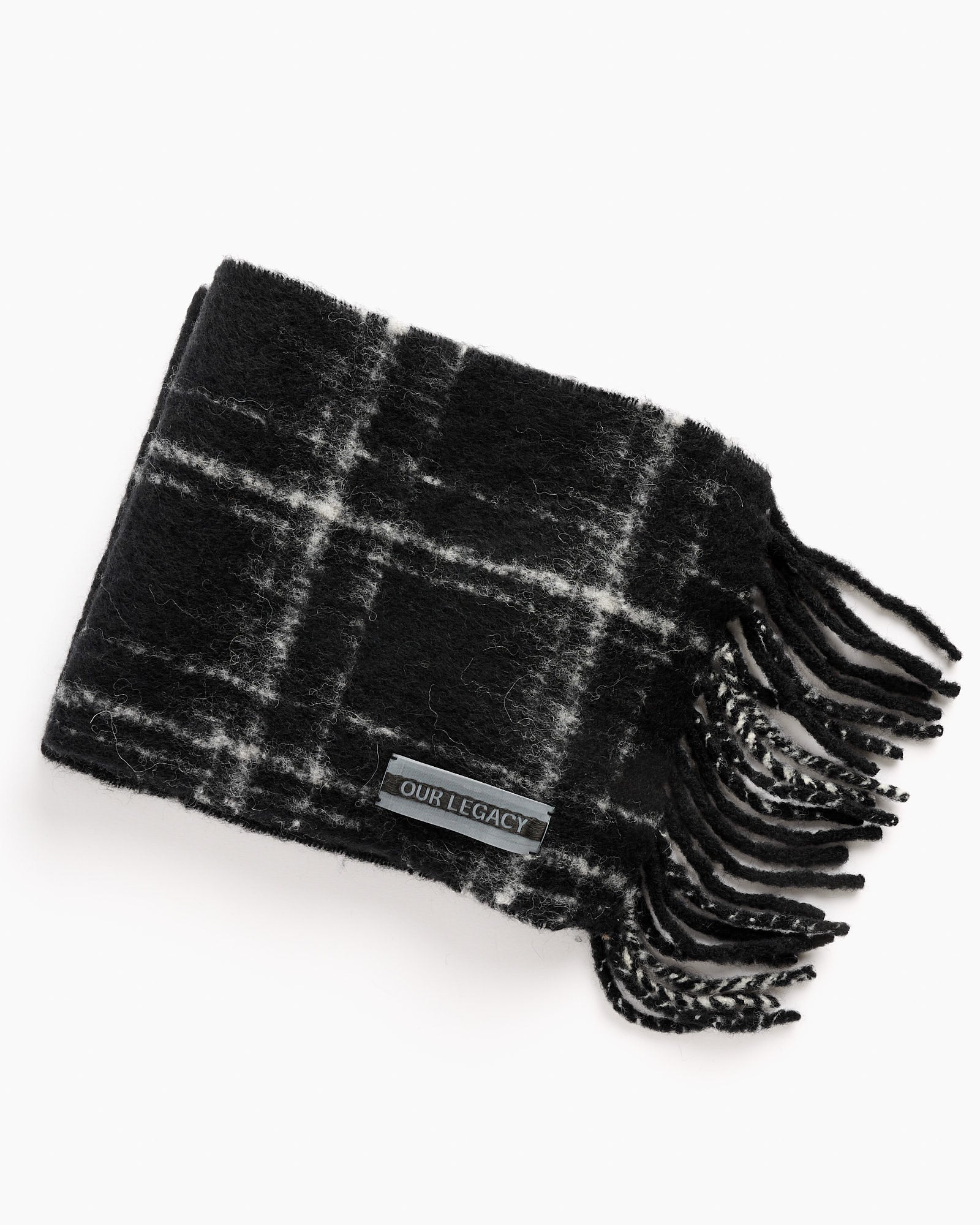 Estate Alpaca Scarf in Black/Check