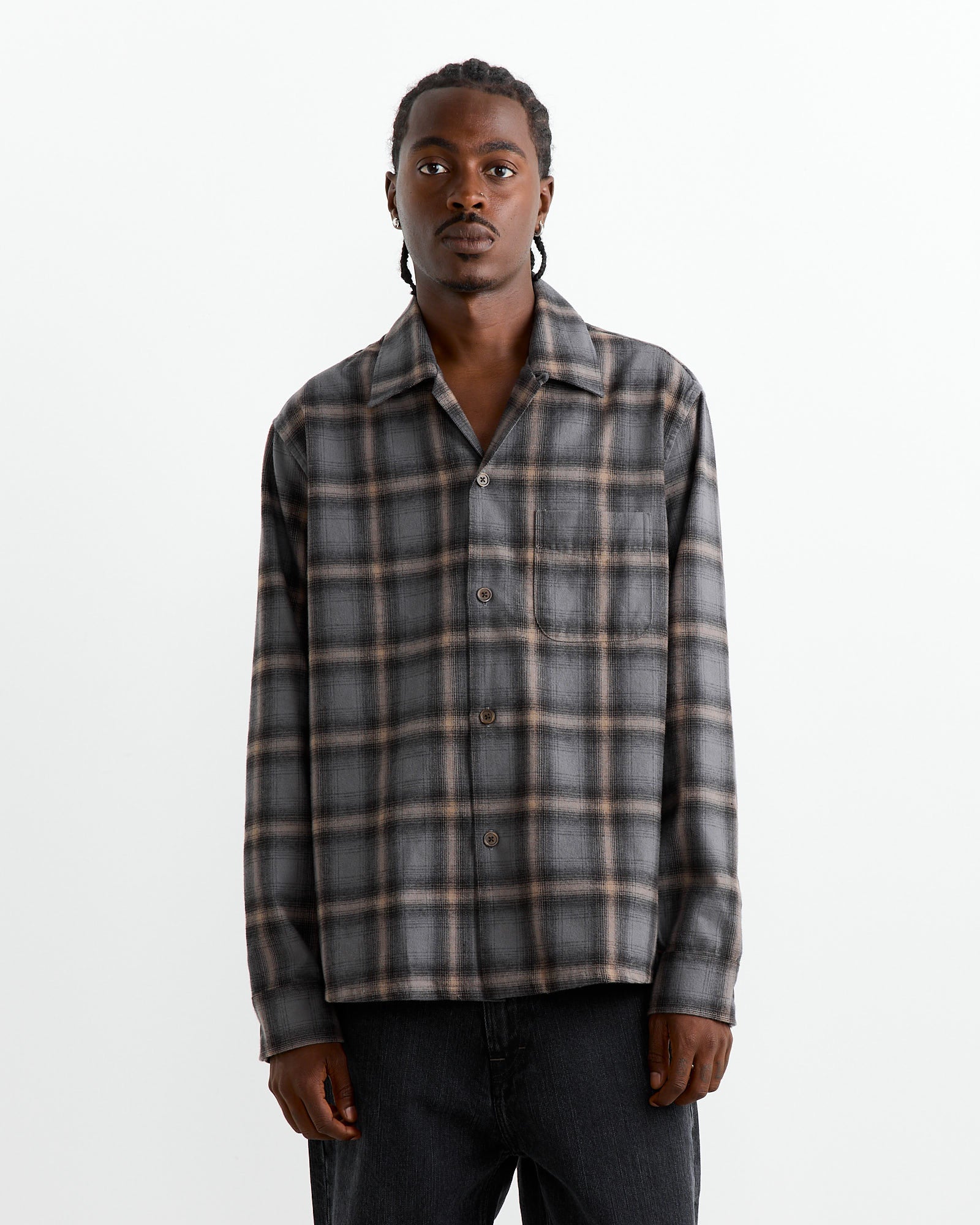 Our Legacy Hausen Shirt Oyster Check Flannel - Oyster Check Flannel / 46 (261061)