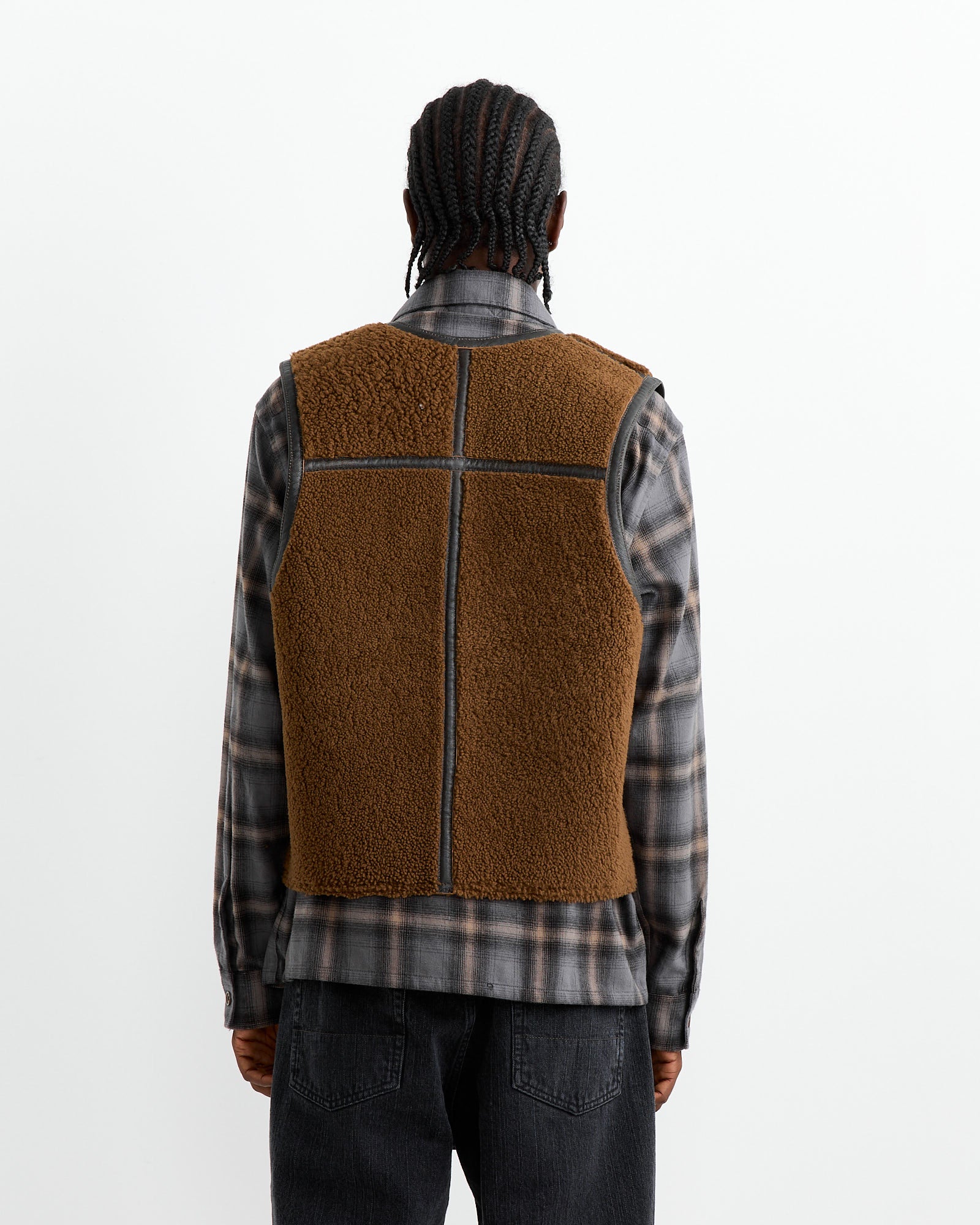 Our Legacy Reversible Shearling Vest Rustic Grain Brown - Rustic Grain Brown / 48 (261104)