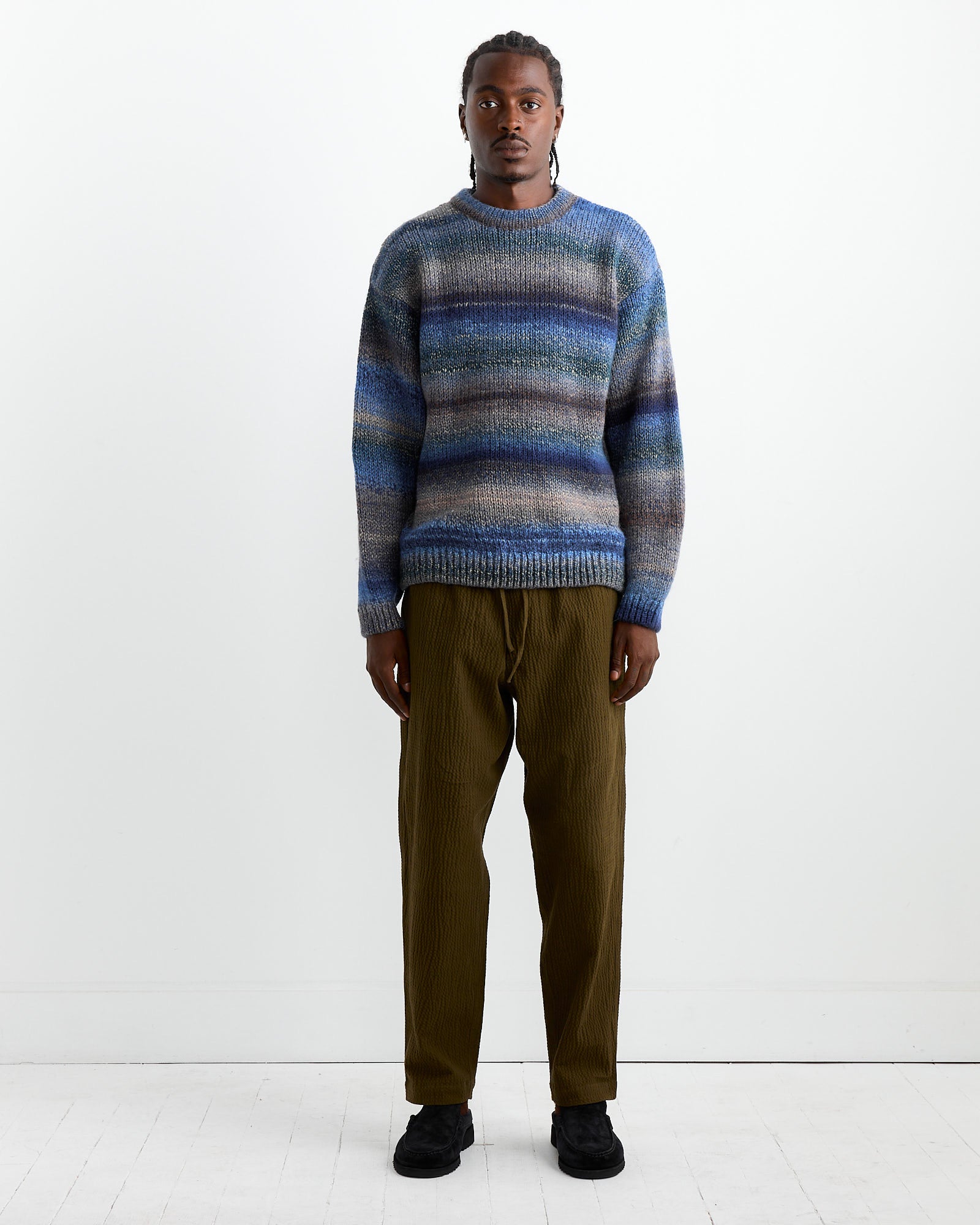 Undertones Boxy Crew Knit in Blue