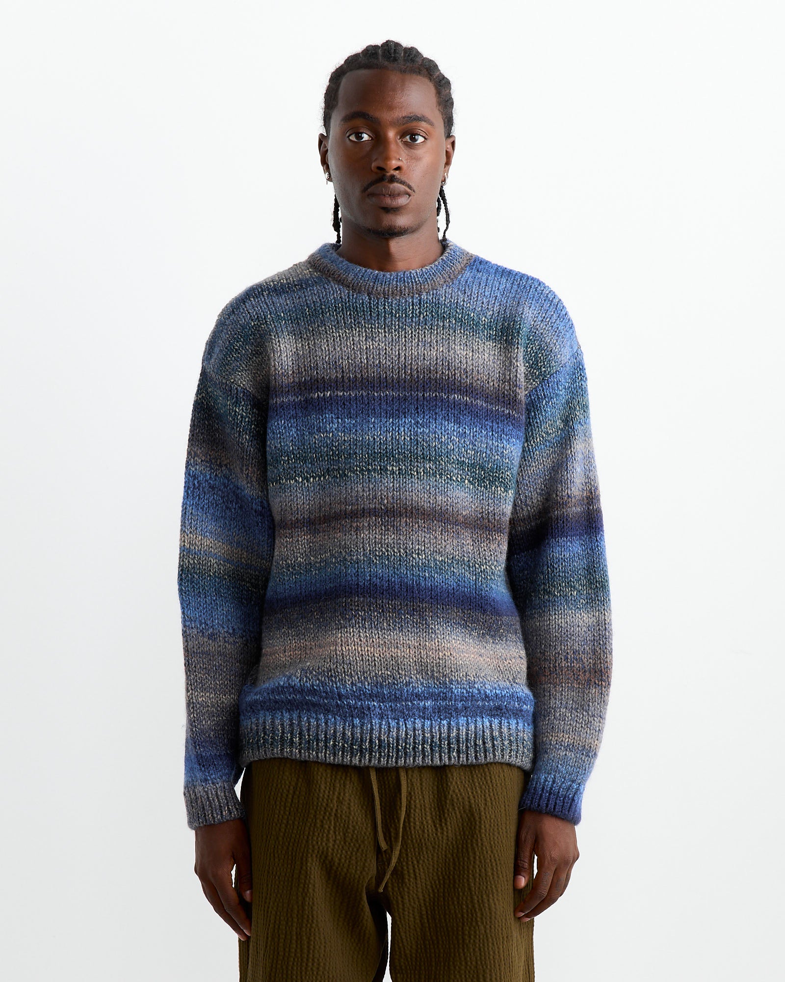 YMC Undertones Boxy Crew Knit Blue - Blue / M (261196)