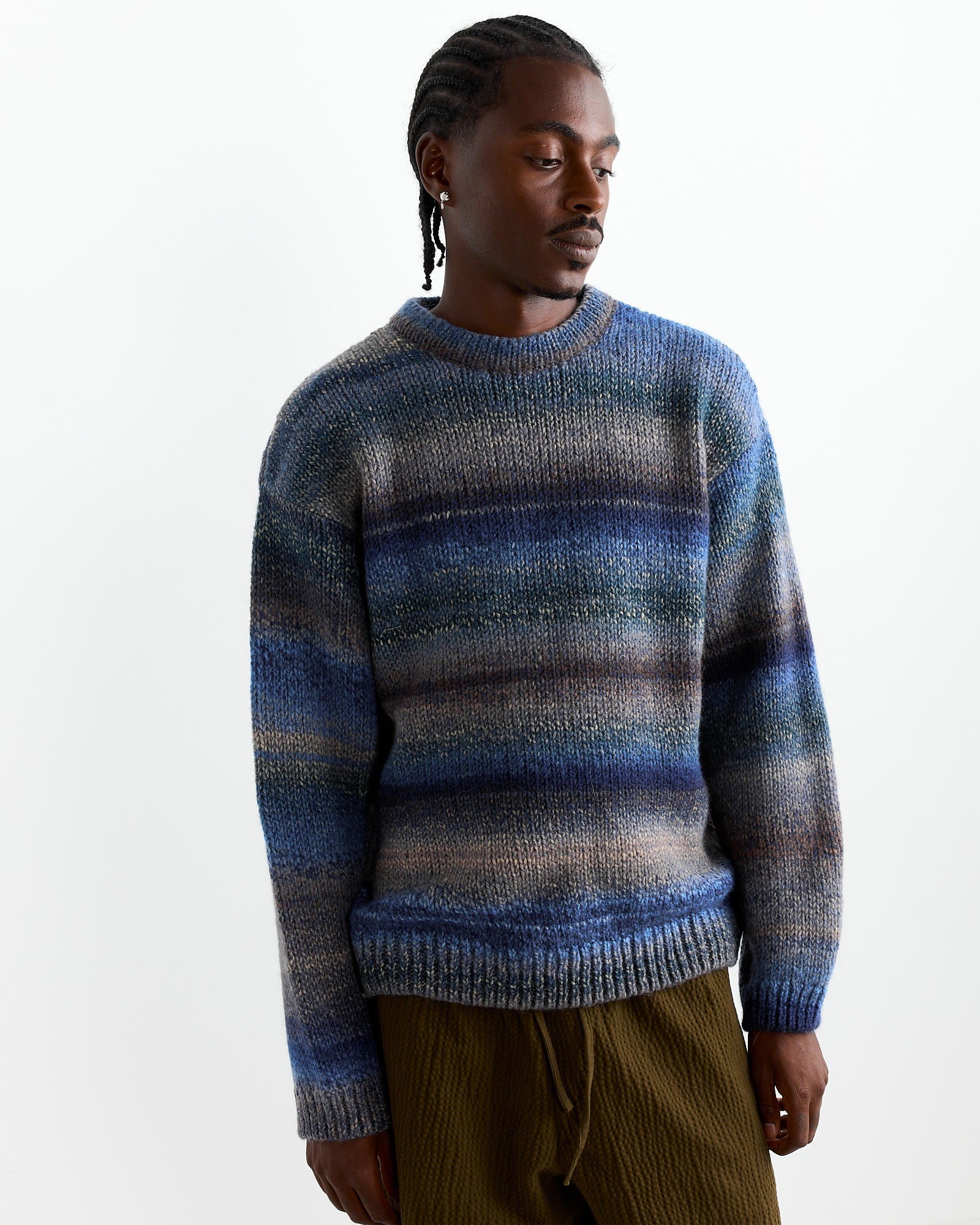 YMC Undertones Boxy Crew Knit Blue - Blue / M (261196)