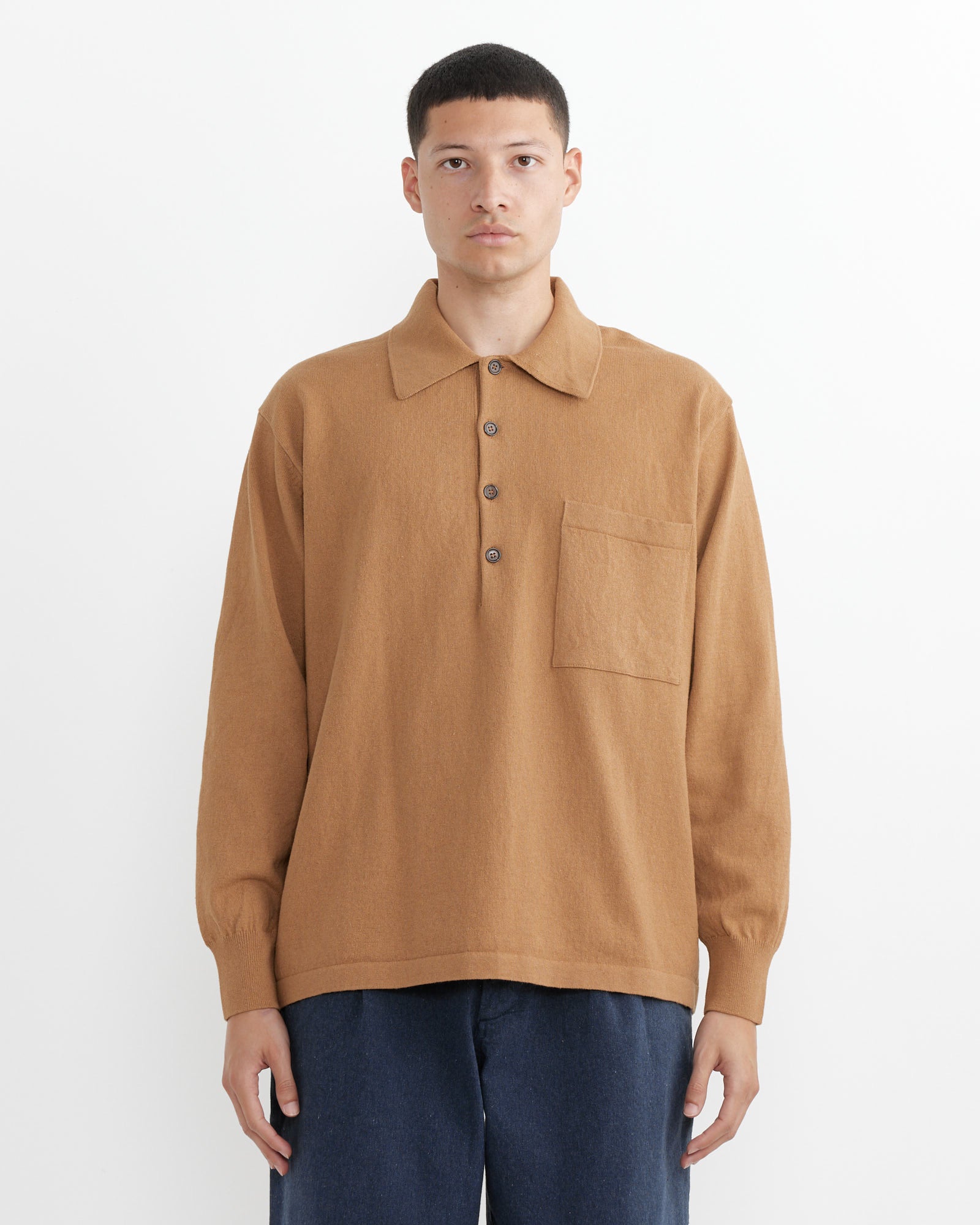 Pullover Knit Shirt in Cumin