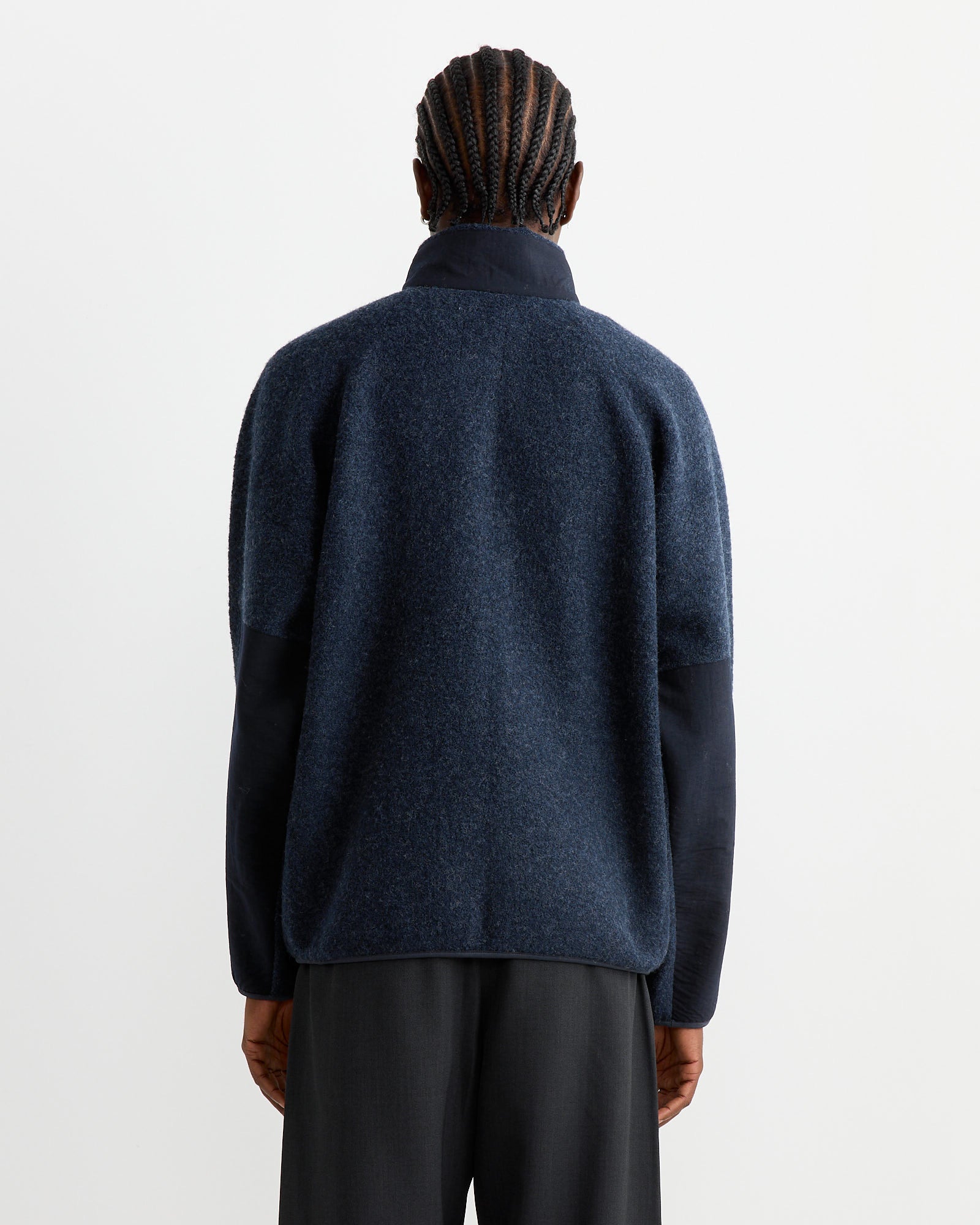 Nanamica Boiled Wool Zip Up Sweater Navy - Navy / M (261916)