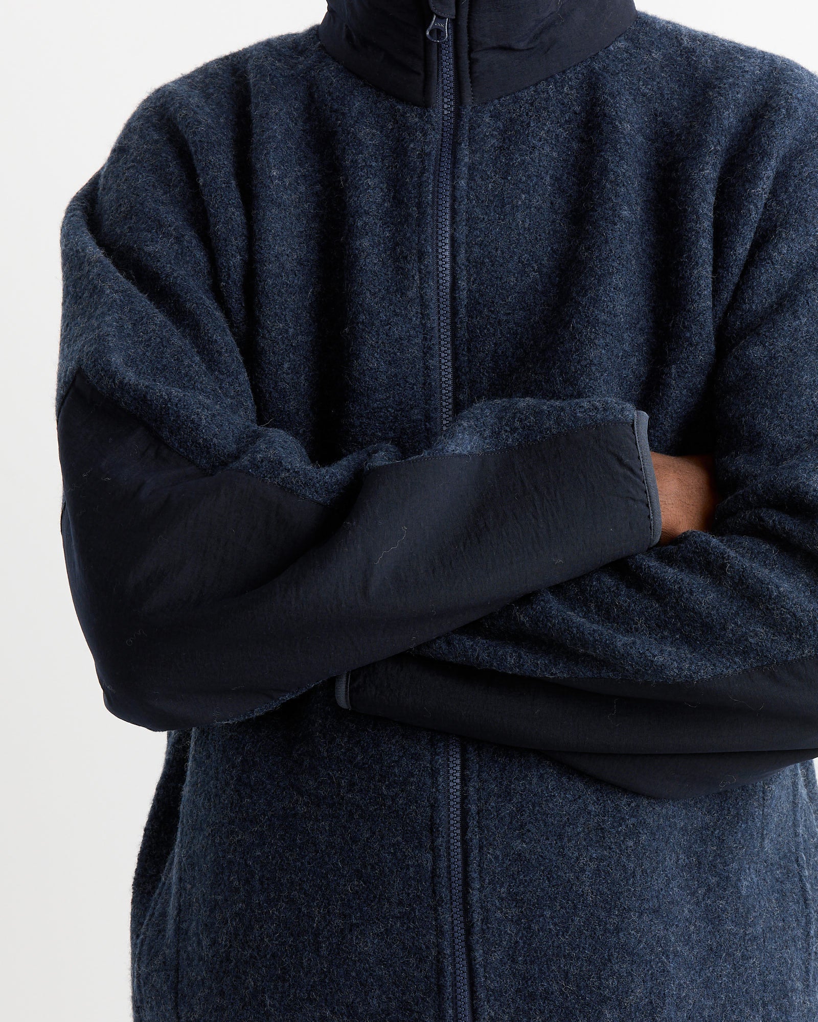 Nanamica Boiled Wool Zip Up Sweater Navy - Navy / M (261916)