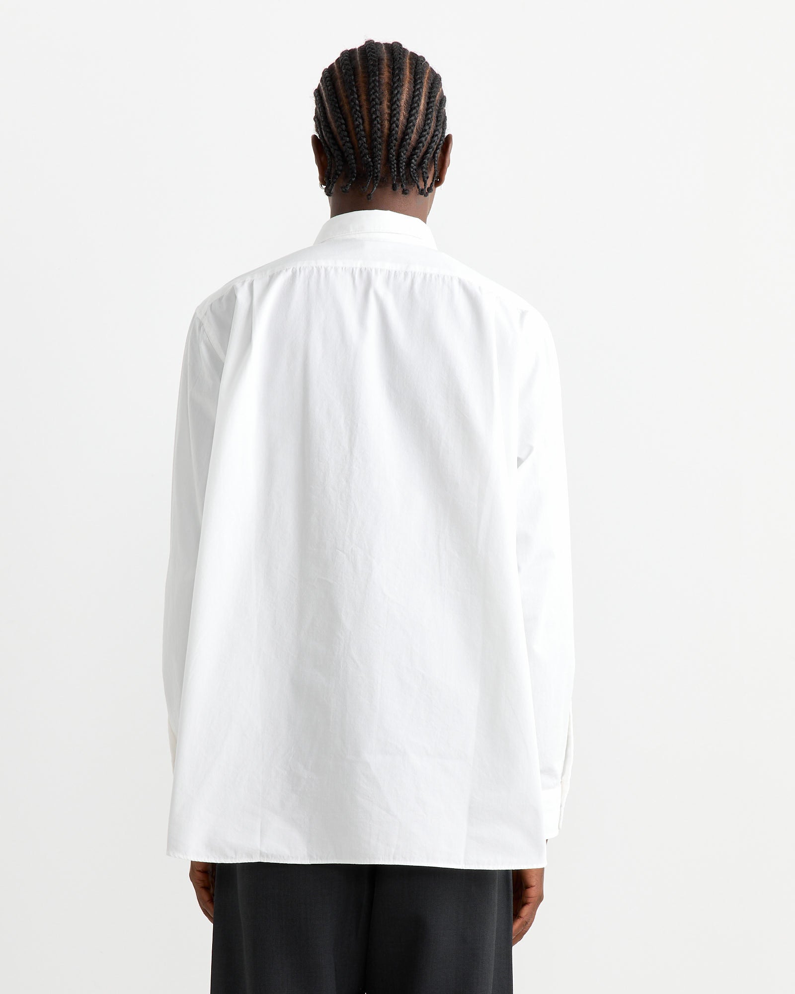 Regular Collar Wind Shirt in Off White