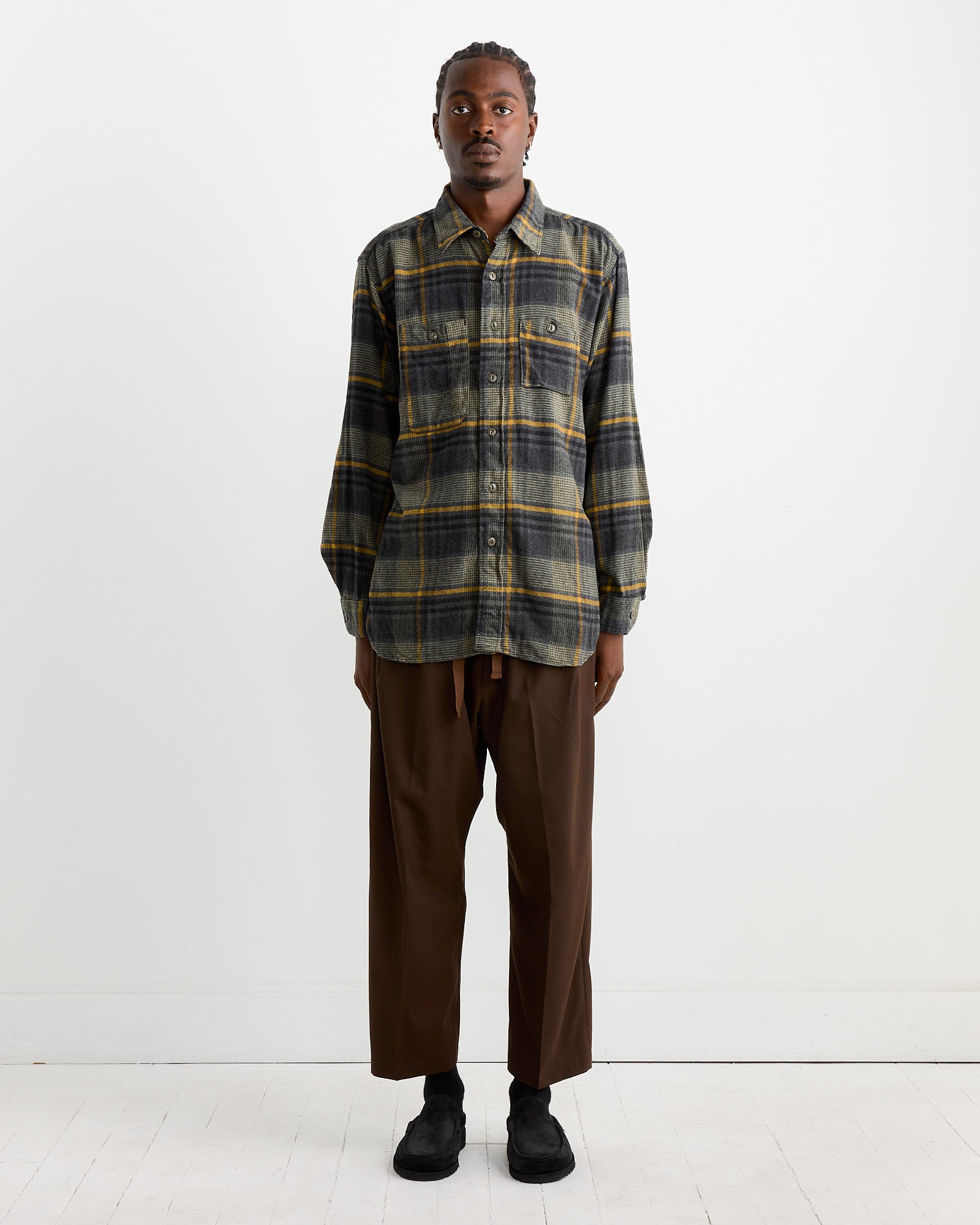 Engineered Garments Work Shirt Yellow/Grey - Yellow/Grey / M (261965)