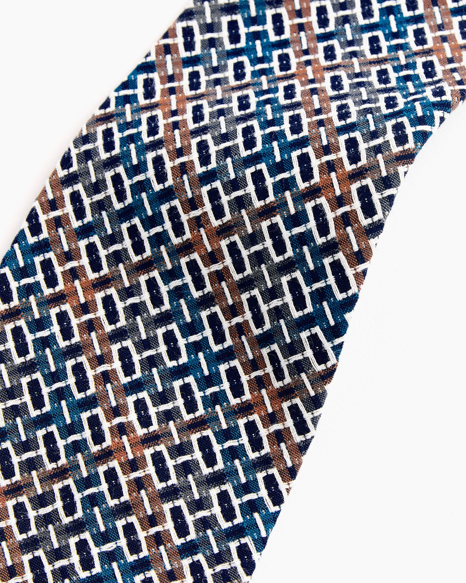 Neck Tie in Navy/Brown