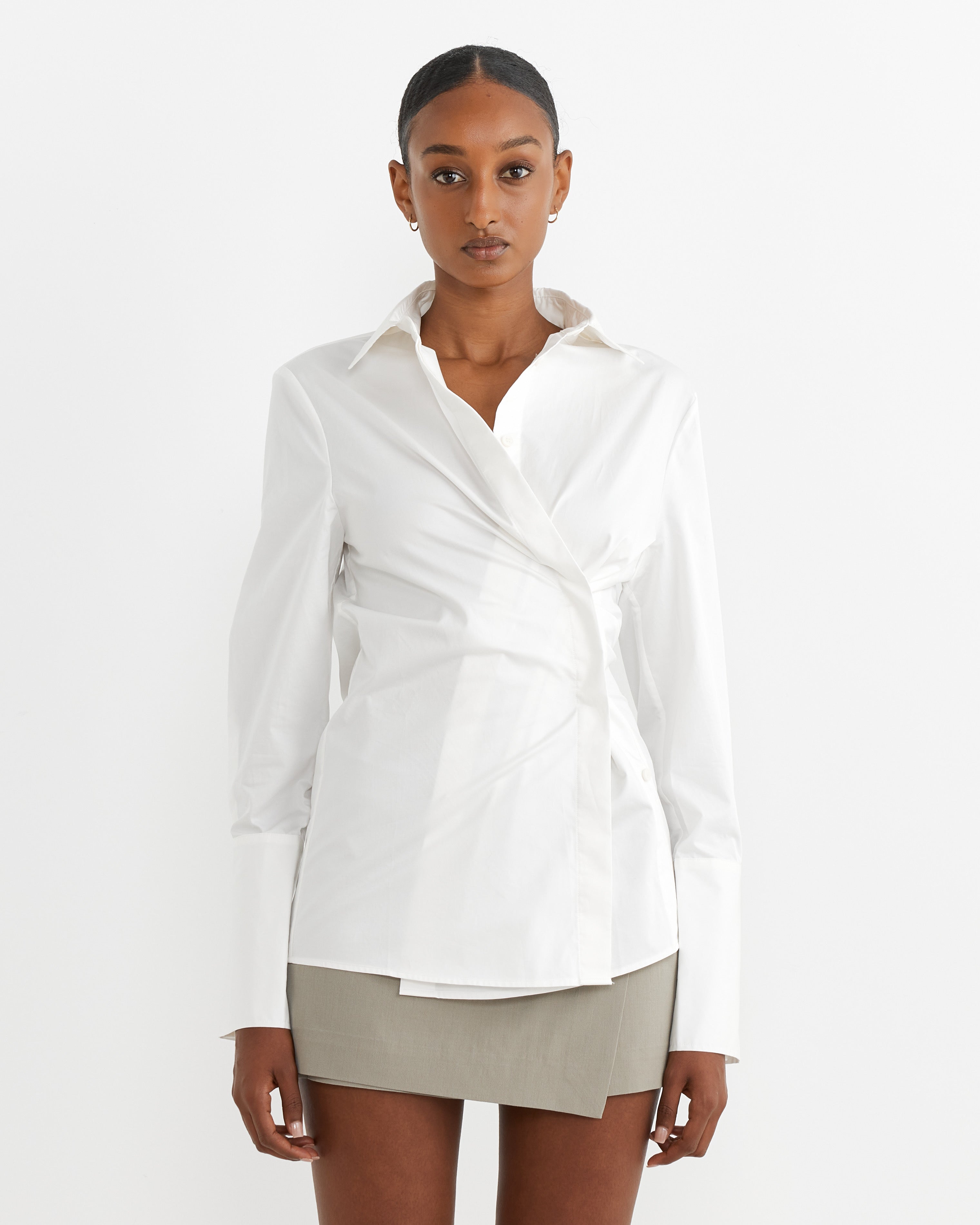 Wrap Shirt in White - White / XS (262051)