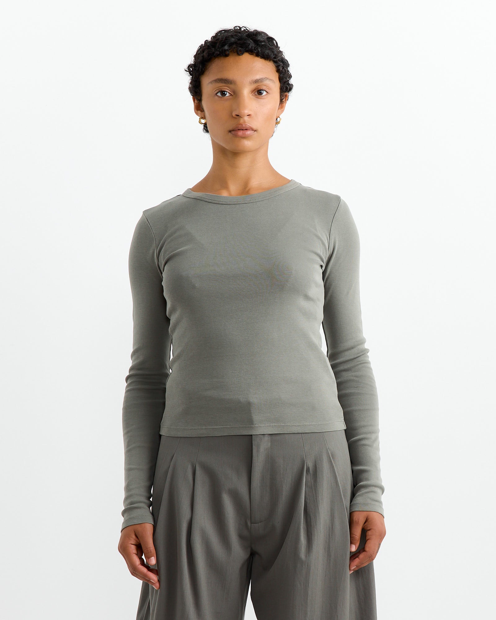 St. Agni L/S Top Smokey Olive - Smokey Olive / S (262097)