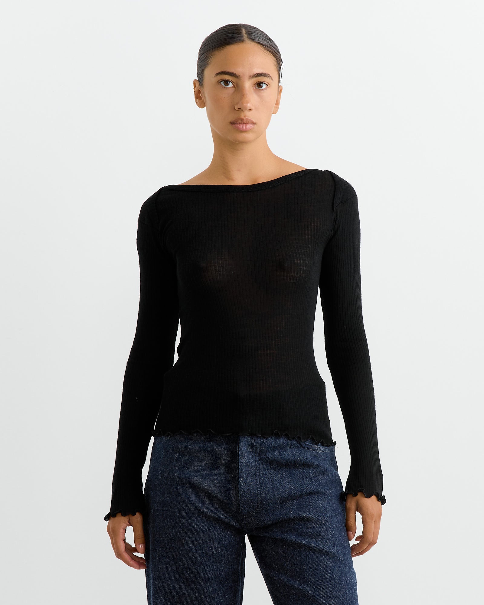 Baserange Disc L/S Top Black - Black / S (262381)