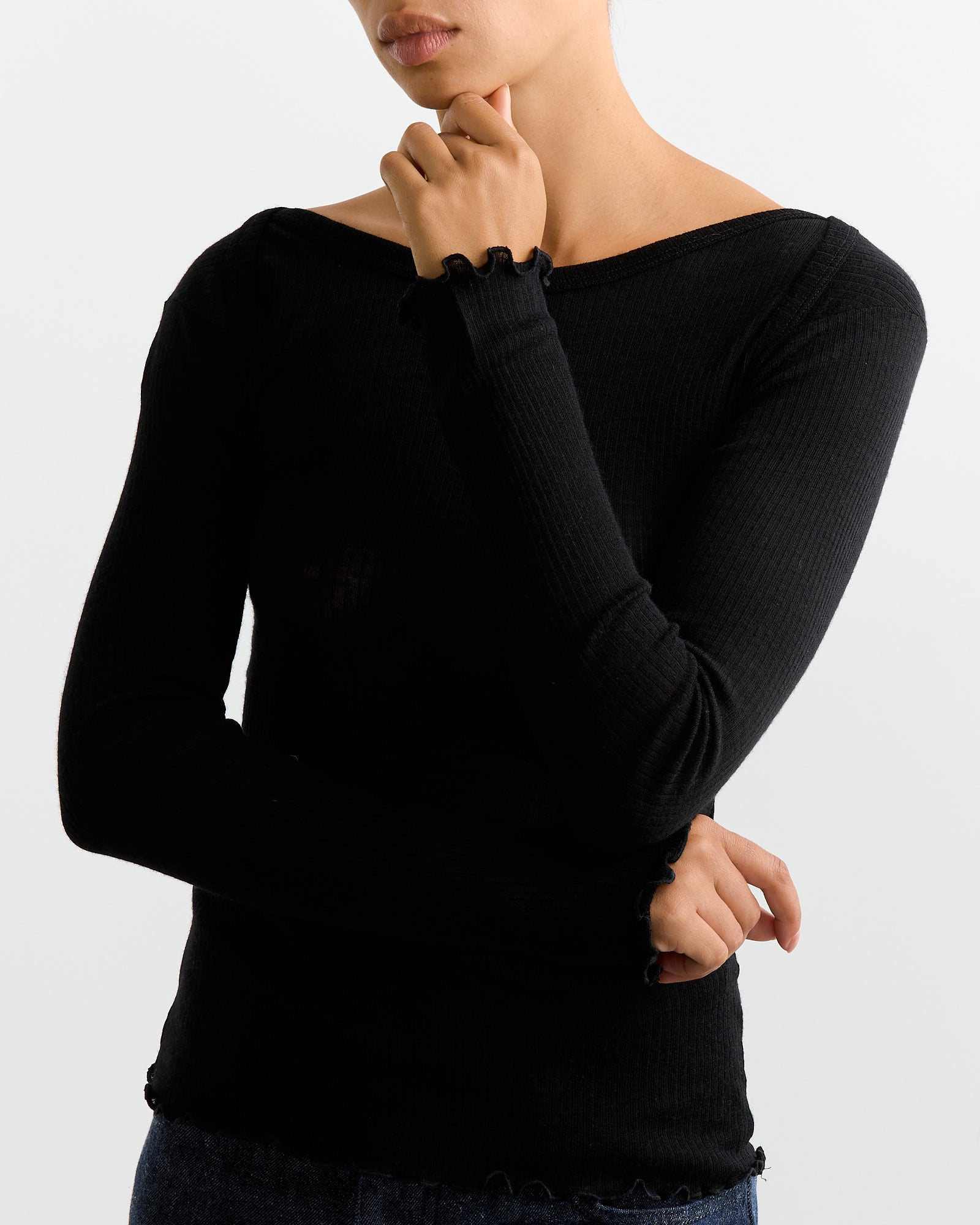 Baserange Disc L/S Top Black - Black / S (262381)