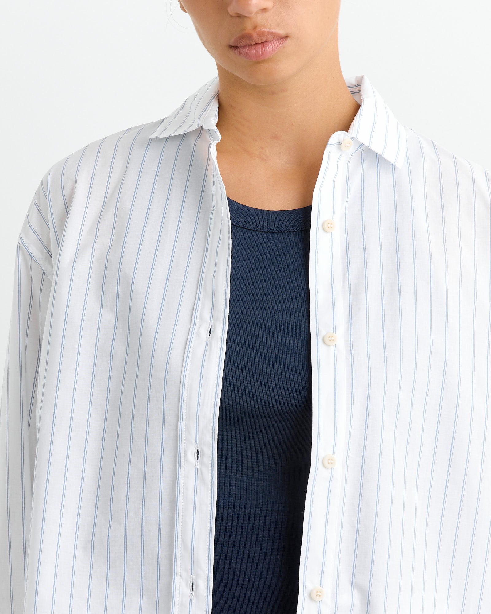 Baserange Ole Shirt White Blue Stripe - White Blue Stripe / S (262414)