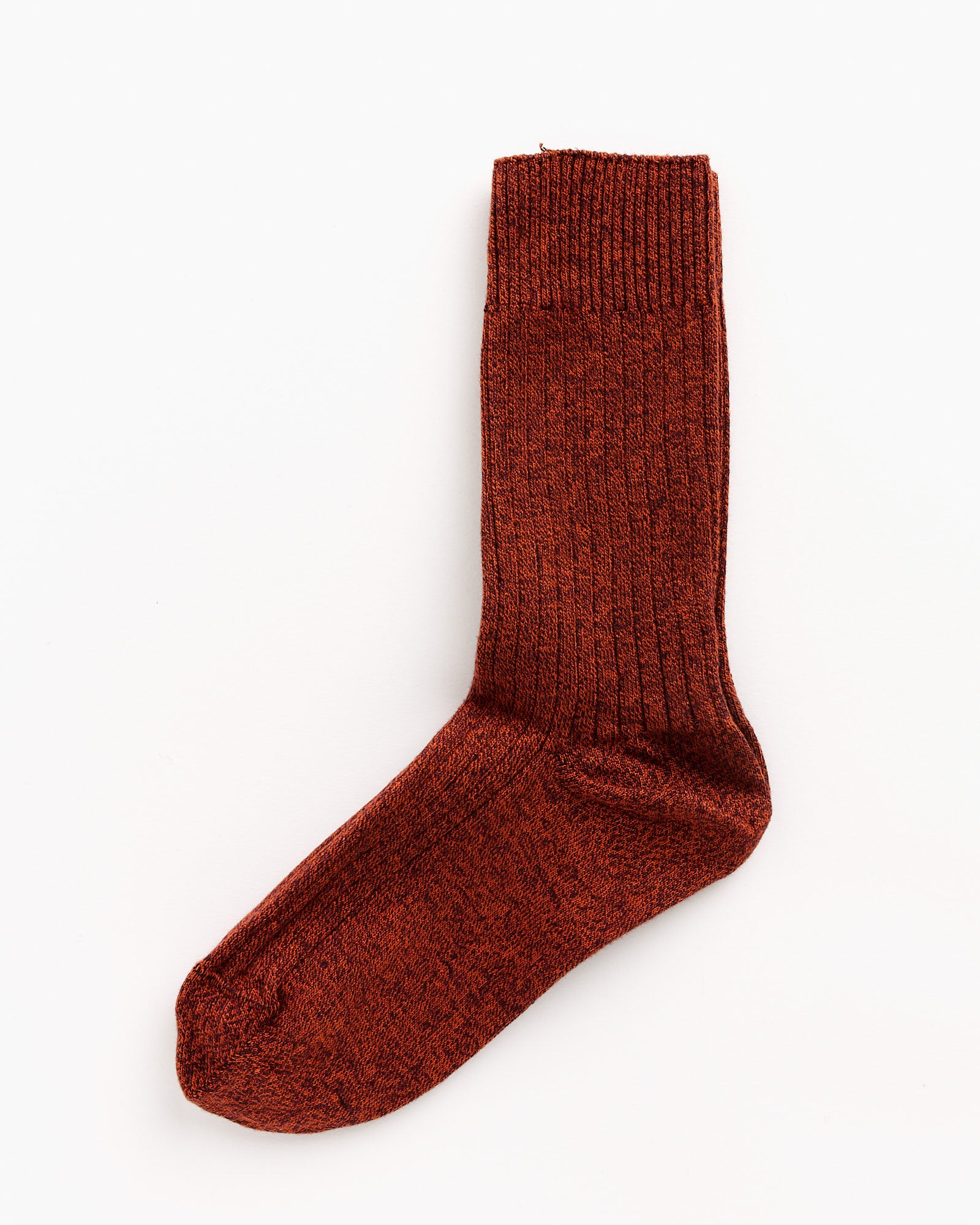 Rib Overankle Socks in Burgundy/Rust