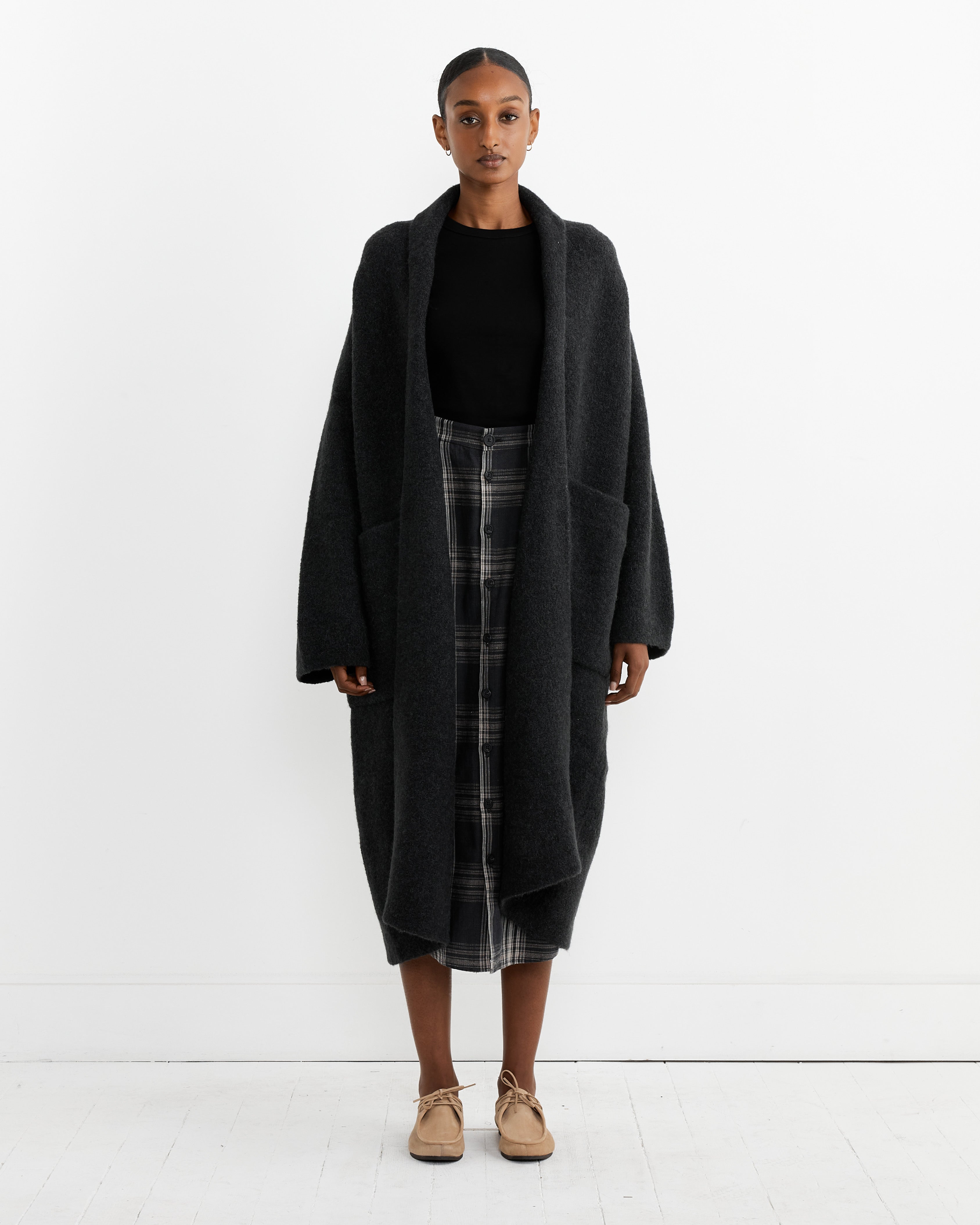 Lauren Manoogian Double Face Long Coat - Ink - OS - Default Title (262484)