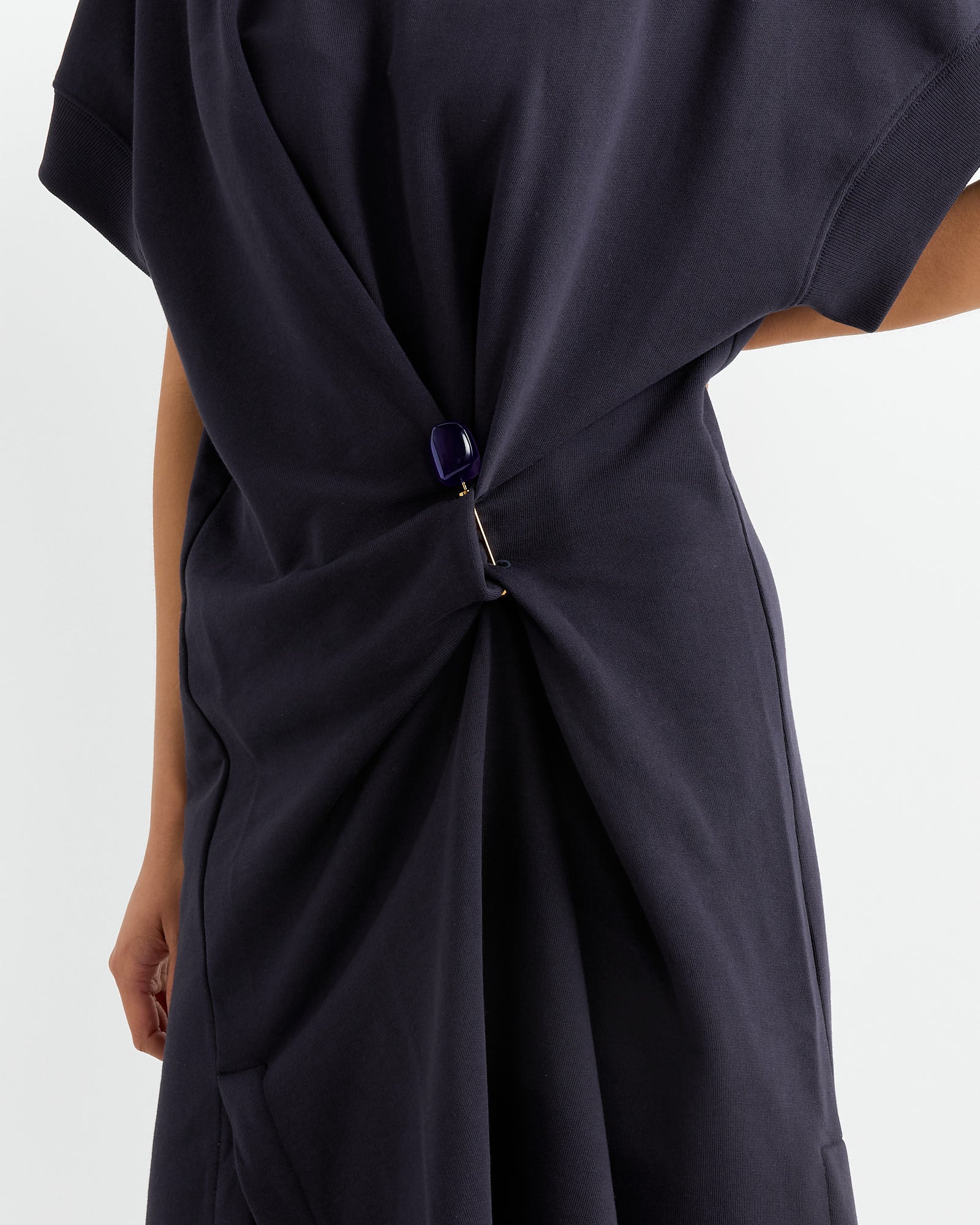 Draped Dress in Navy