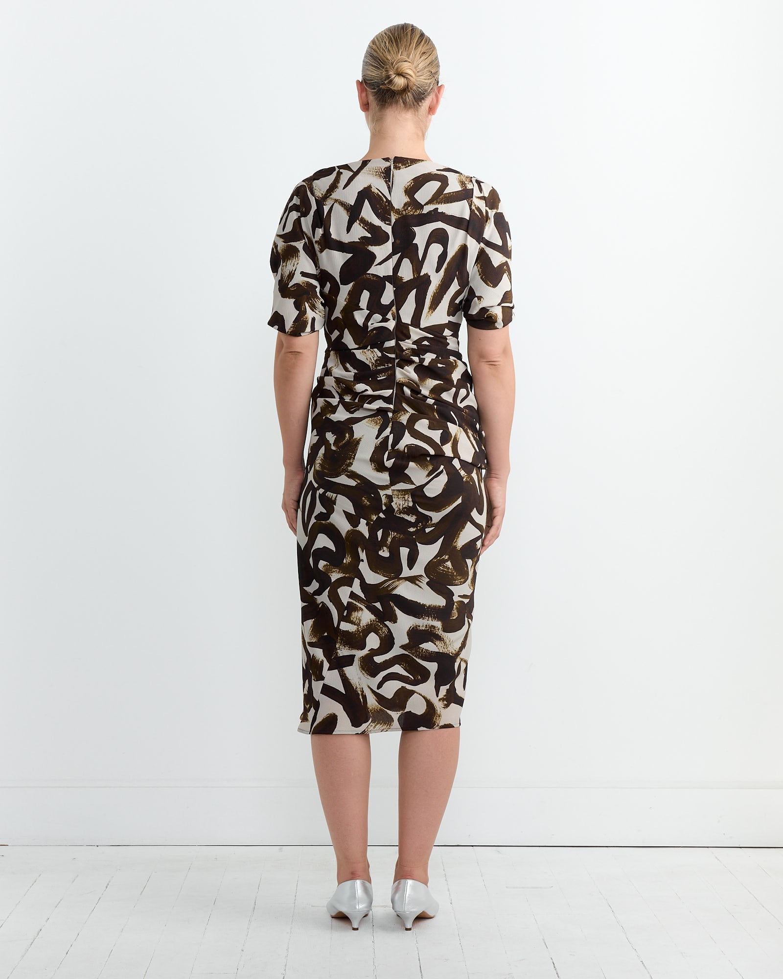 Draped Dress in Brown - Brown / 36 (262706)