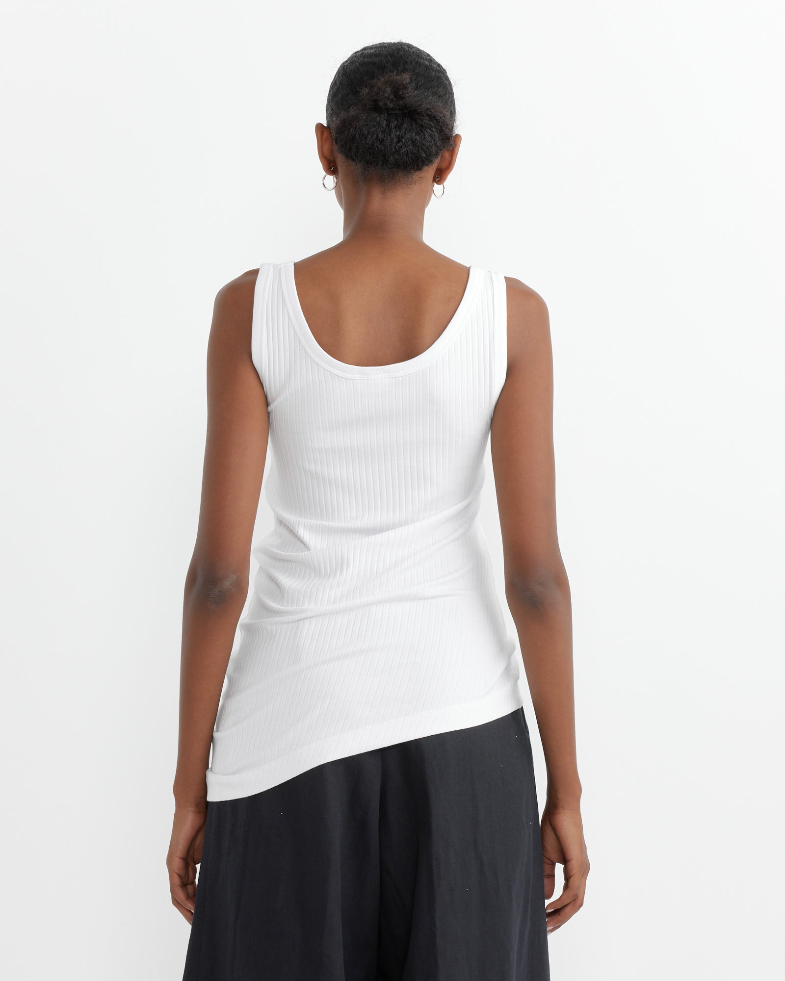 Asymmetrical Tank Top in White