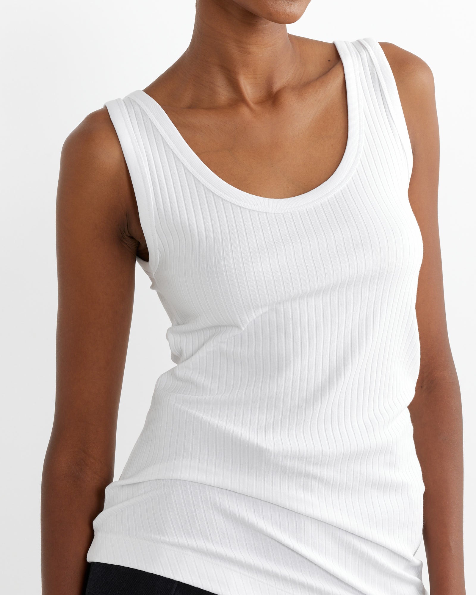 Asymmetrical Tank Top in White