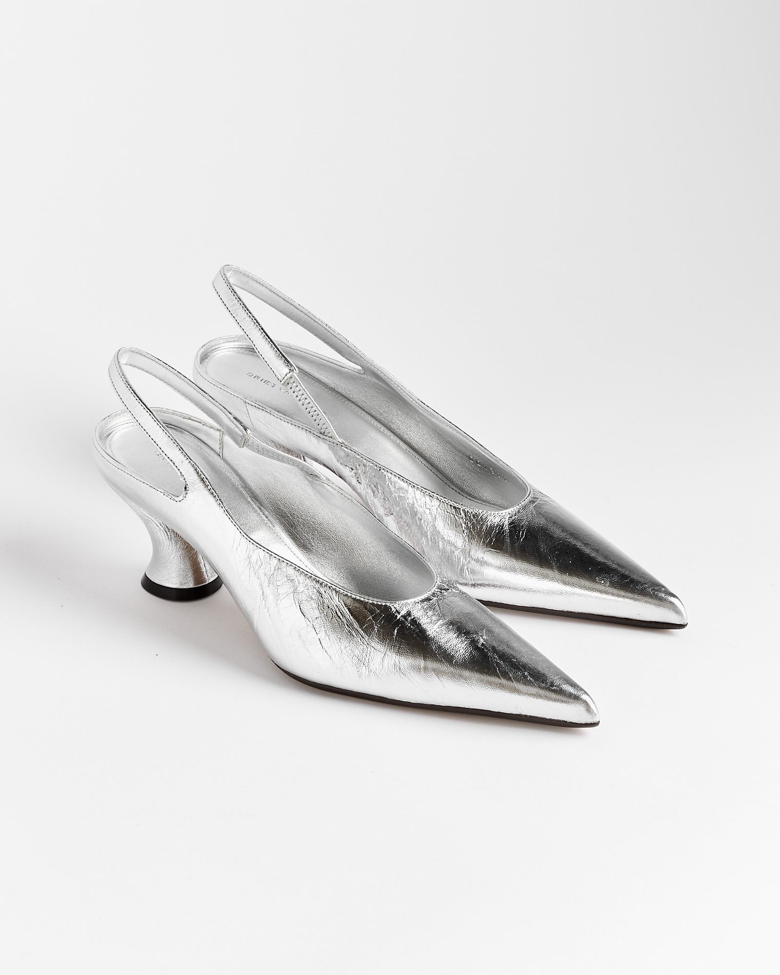 Slingback Heels in Silver